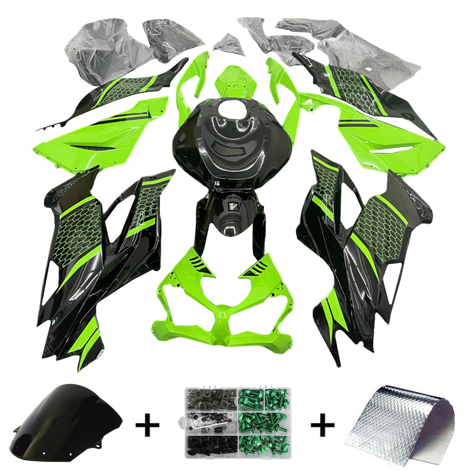Kit carena carrozzeria in plastica ABS Amotopart Kawasaki ZX6R 2019-2023