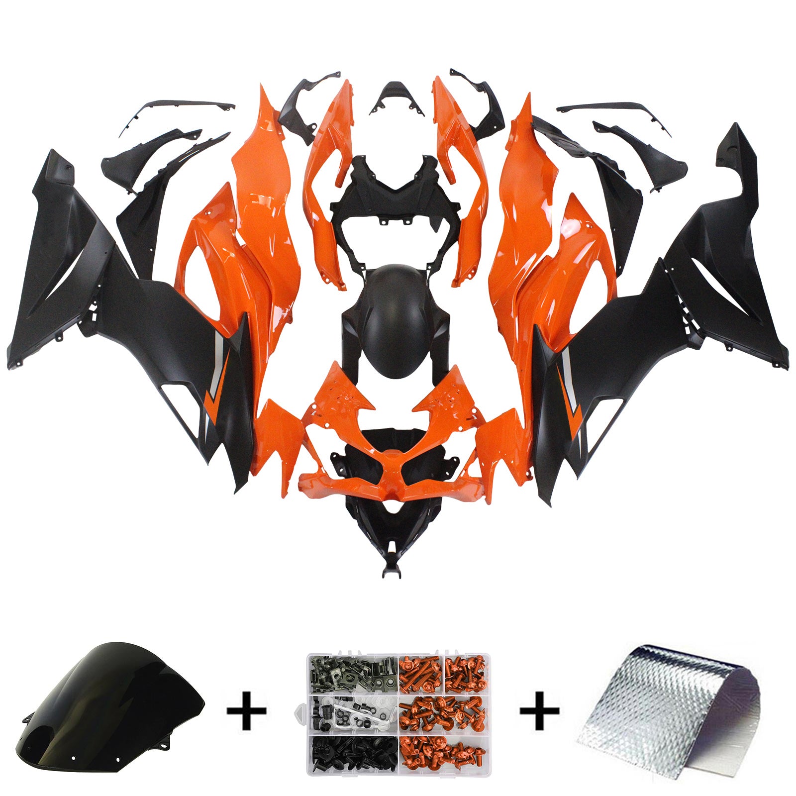 Amotopart Kawasaki ZX6R 2019-2023 ABS muovinen korin suojasarja