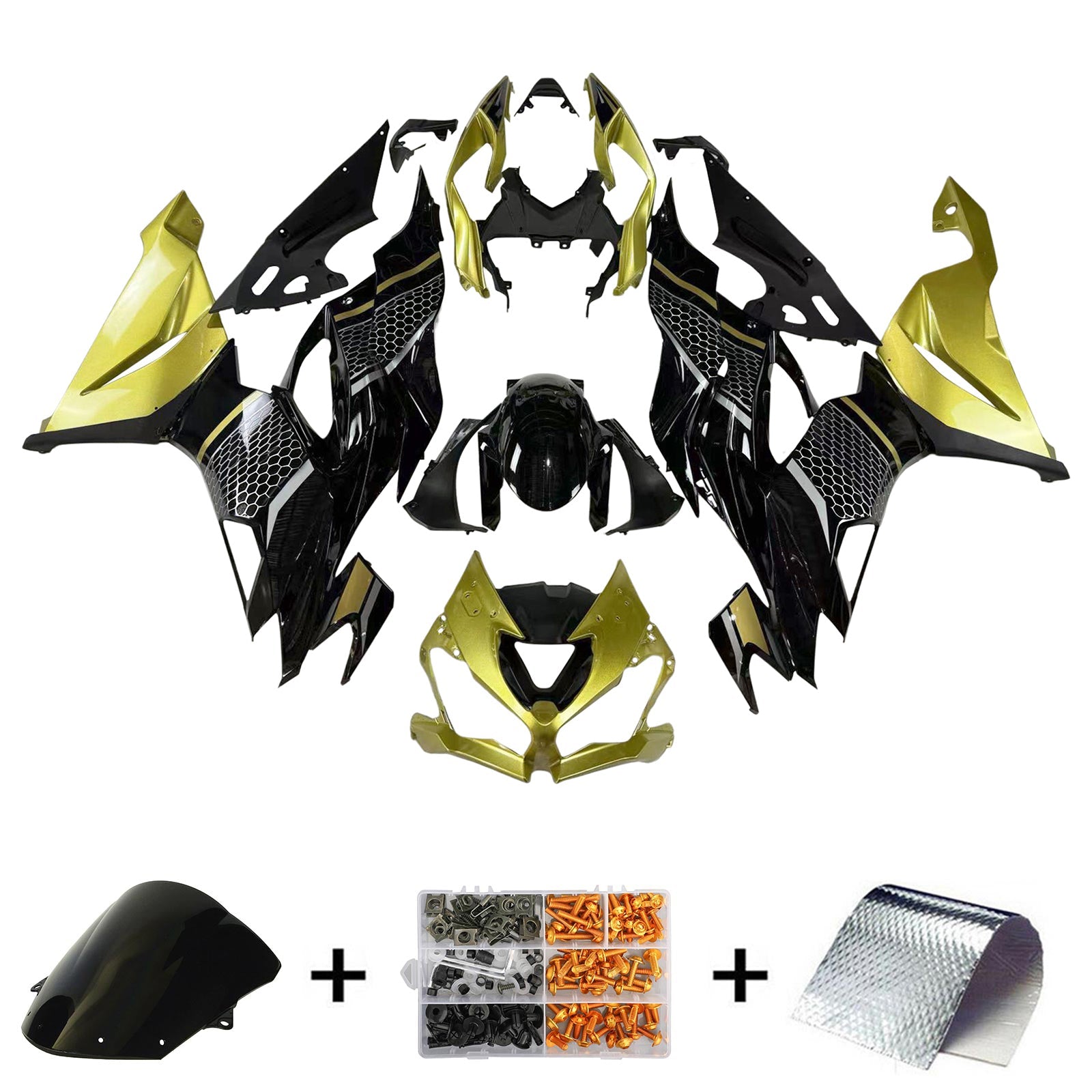 Amotopart Kawasaki ZX6R 2019-2023 ABS muovinen korin suojasarja