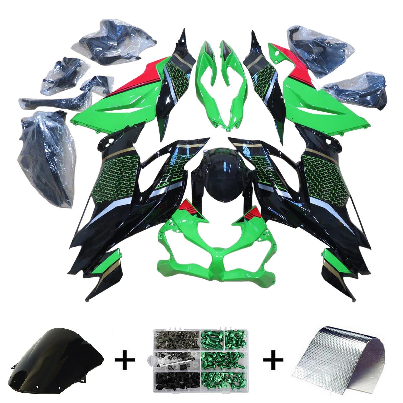 Kit de carénage d'injection Kawasaki ZX6R 2019-2023, carrosserie en plastique ABS