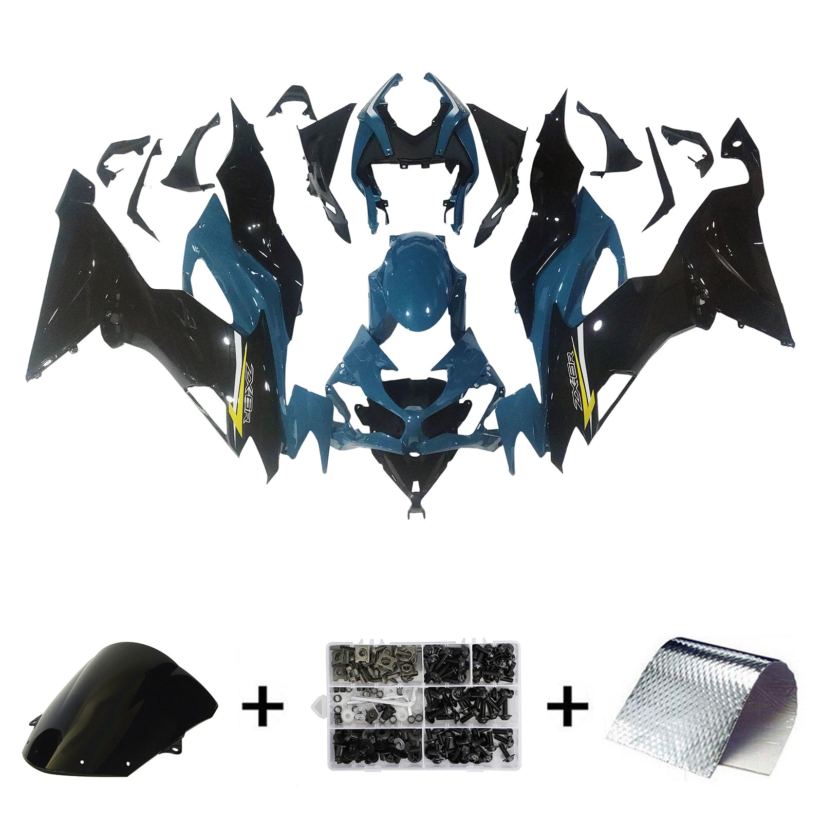 Kit de carénage d'injection Kawasaki ZX6R 2019-2023, carrosserie en plastique ABS
