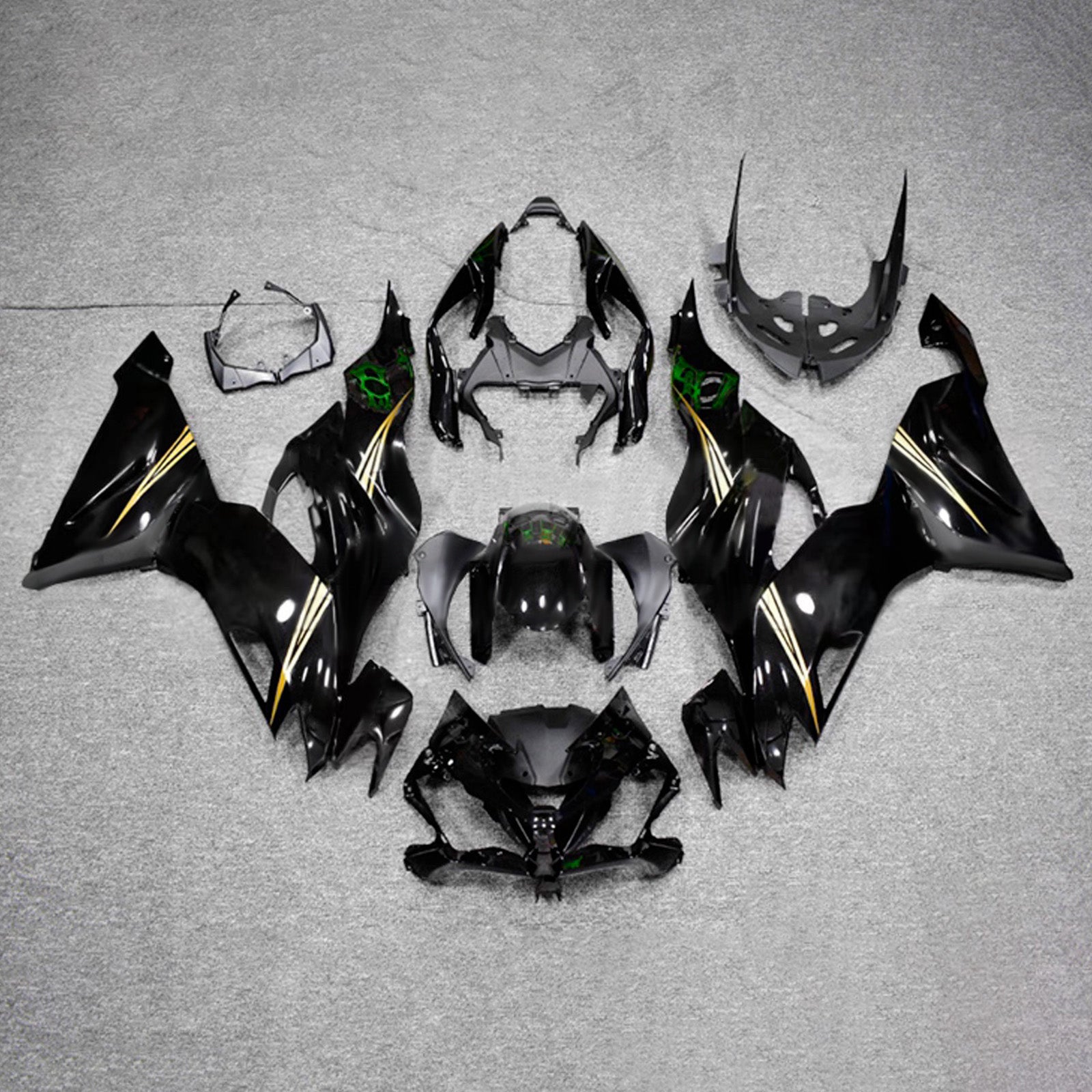 Kit de carénage injecté en plastique ABS compatible avec Kawasaki ZX6R 2019-2023