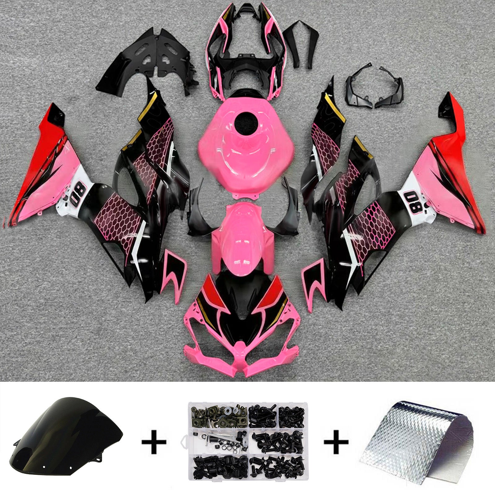 Komplet oklepa z vbrizgano ABS plastiko, združljiv s Kawasaki ZX6R 2019-2023