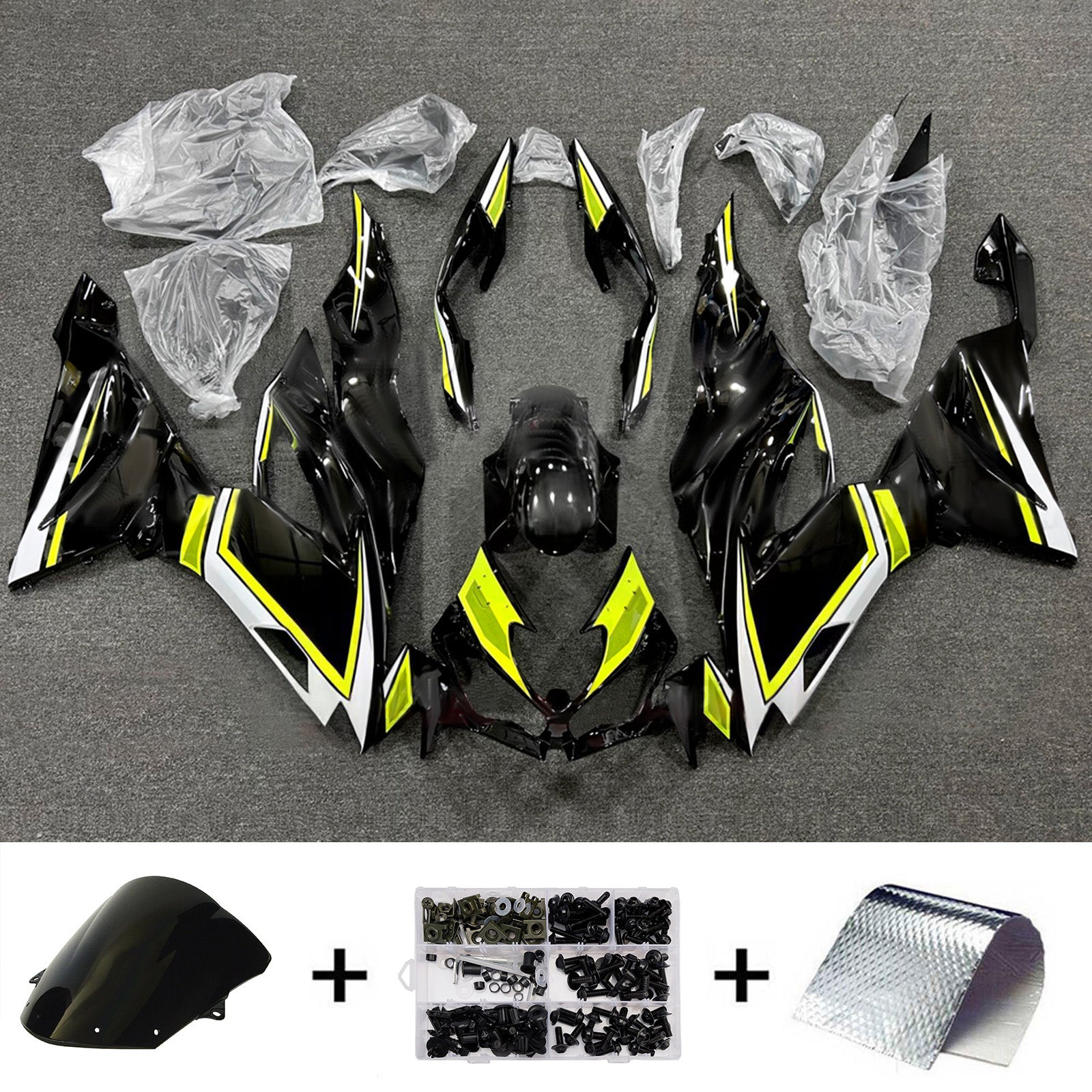 ABS-muovinen ruiskutettu suojasarja, yhteensopiva Kawasaki ZX6R 2019-2023 kanssa