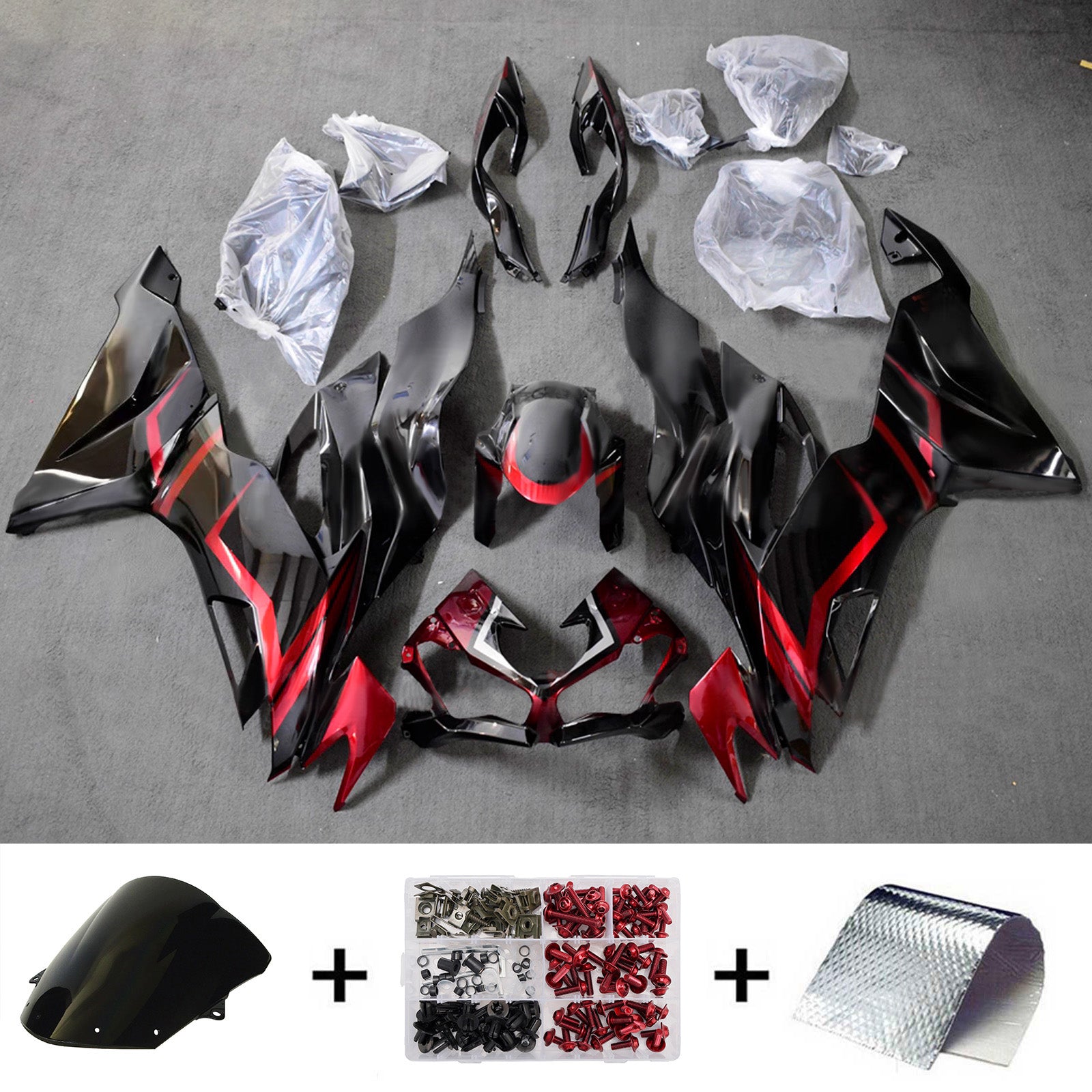 ABS-muovinen ruiskutettu suojasarja, yhteensopiva Kawasaki ZX6R 2019-2023 kanssa