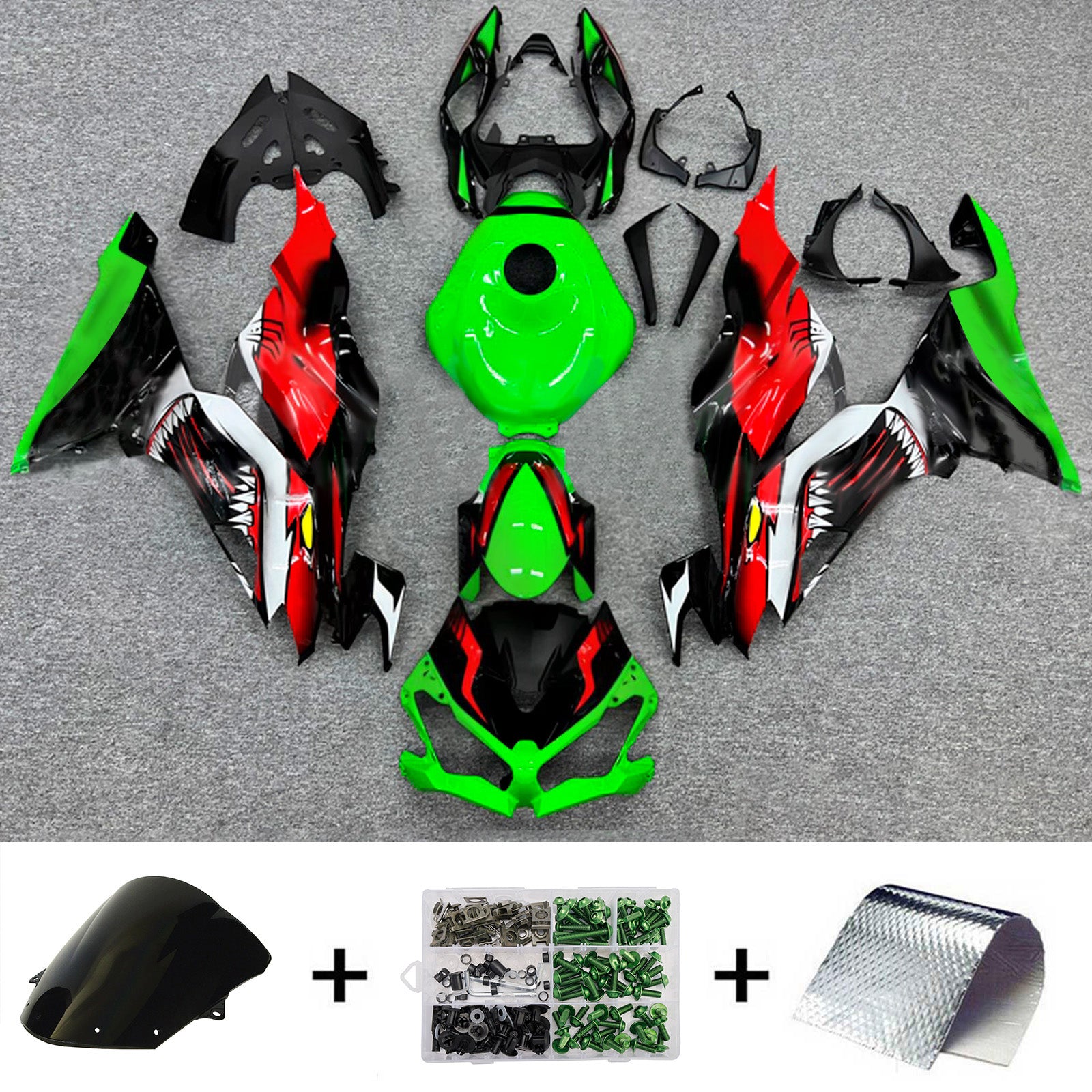 Kit de carénage injecté en plastique ABS compatible avec Kawasaki ZX6R 2019-2023
