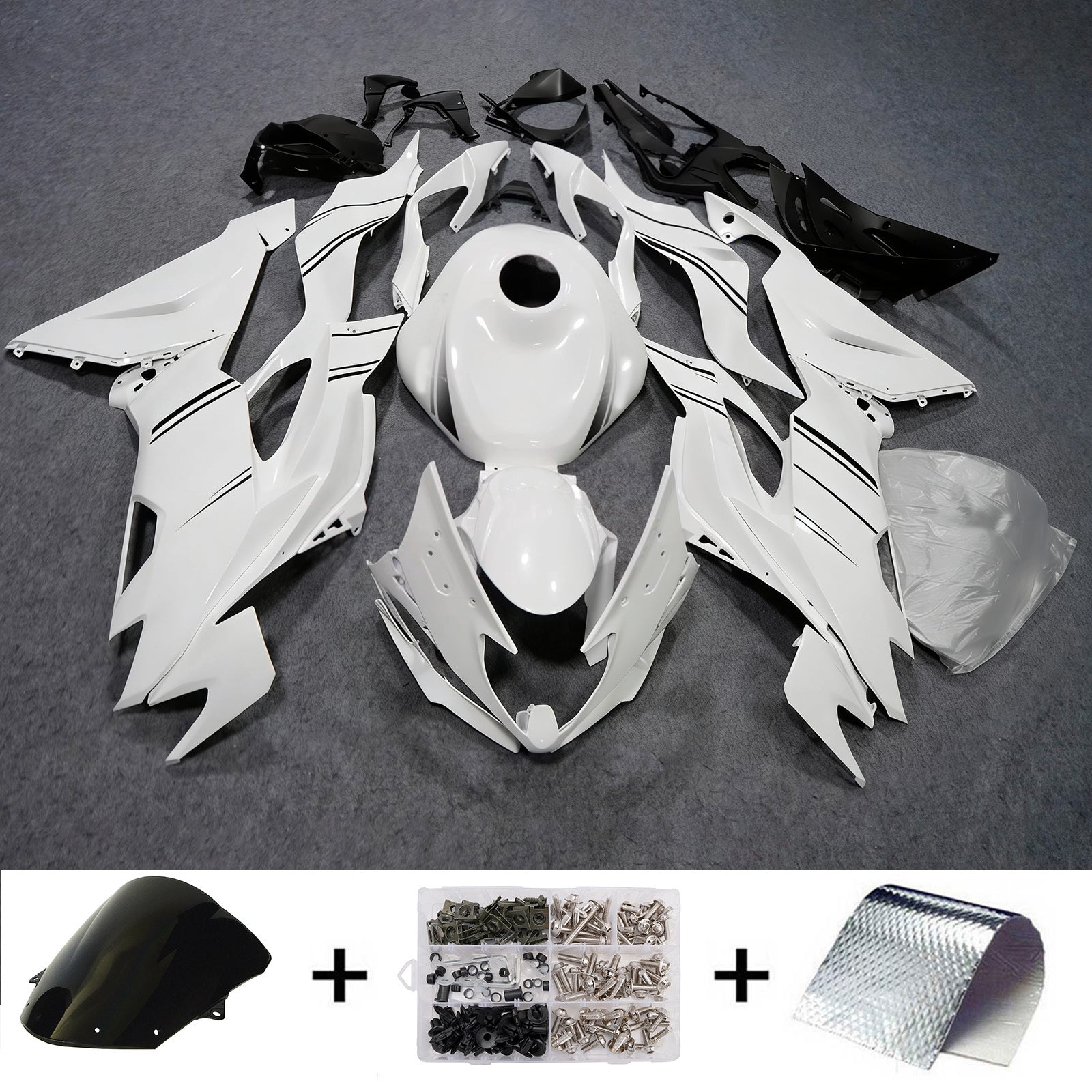 Kit carena iniettata in plastica ABS compatibile con Kawasaki ZX6R 2019-2023