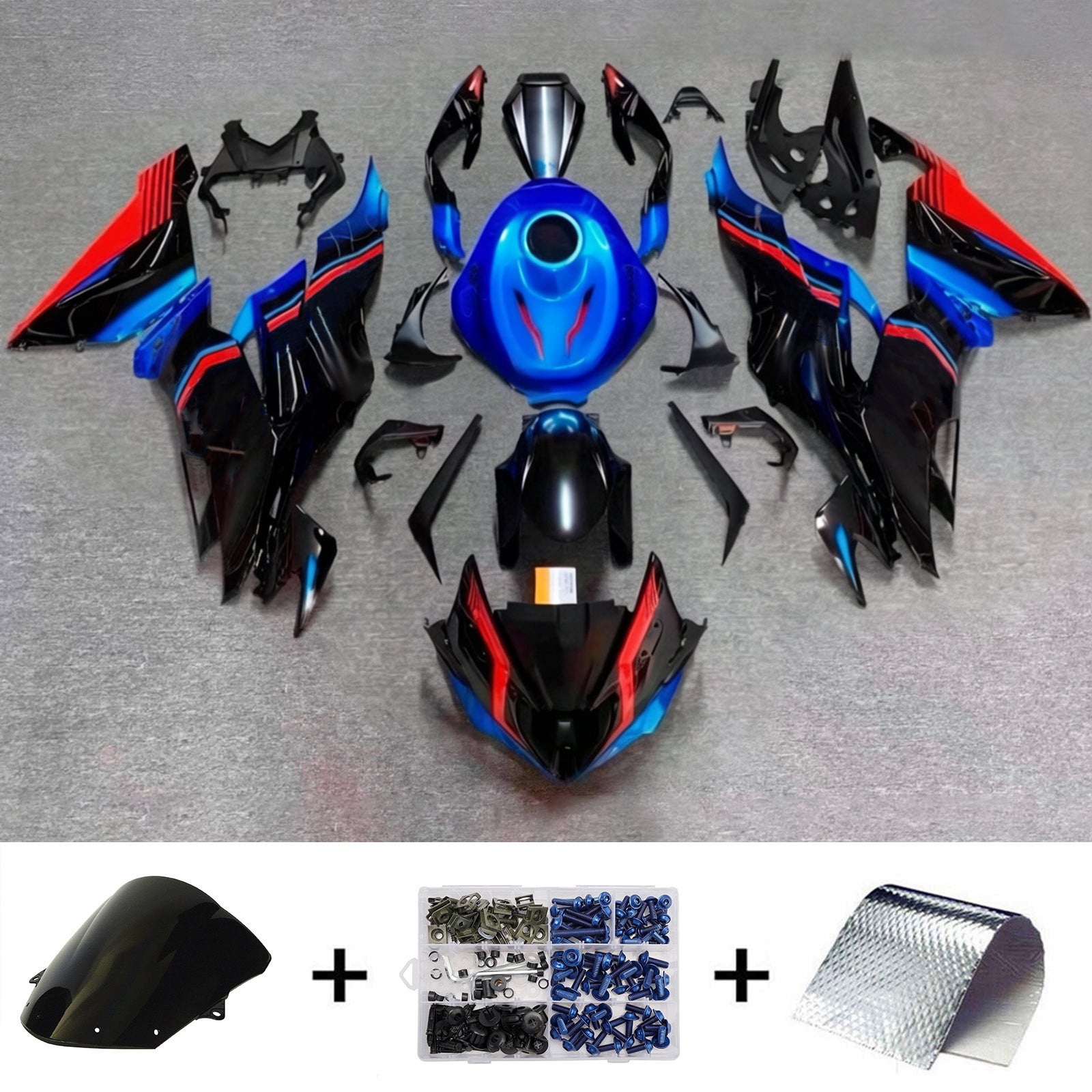 Komplet oklepa z vbrizgano ABS plastiko, združljiv s Kawasaki ZX6R 2019-2023