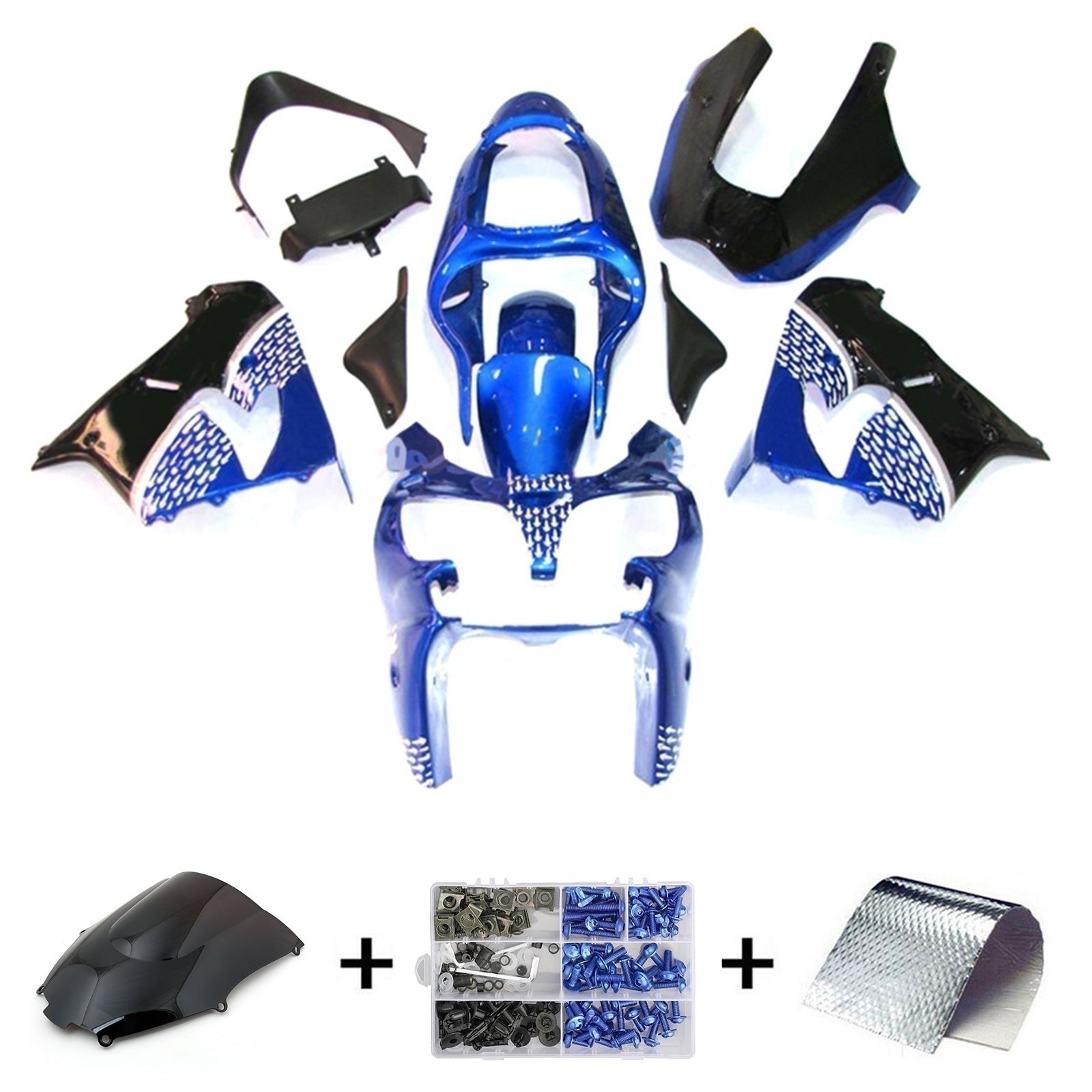 Amotopart Kawasaki ZX9R 2002-2003 Kit de carenado de carrocería de plástico ABS