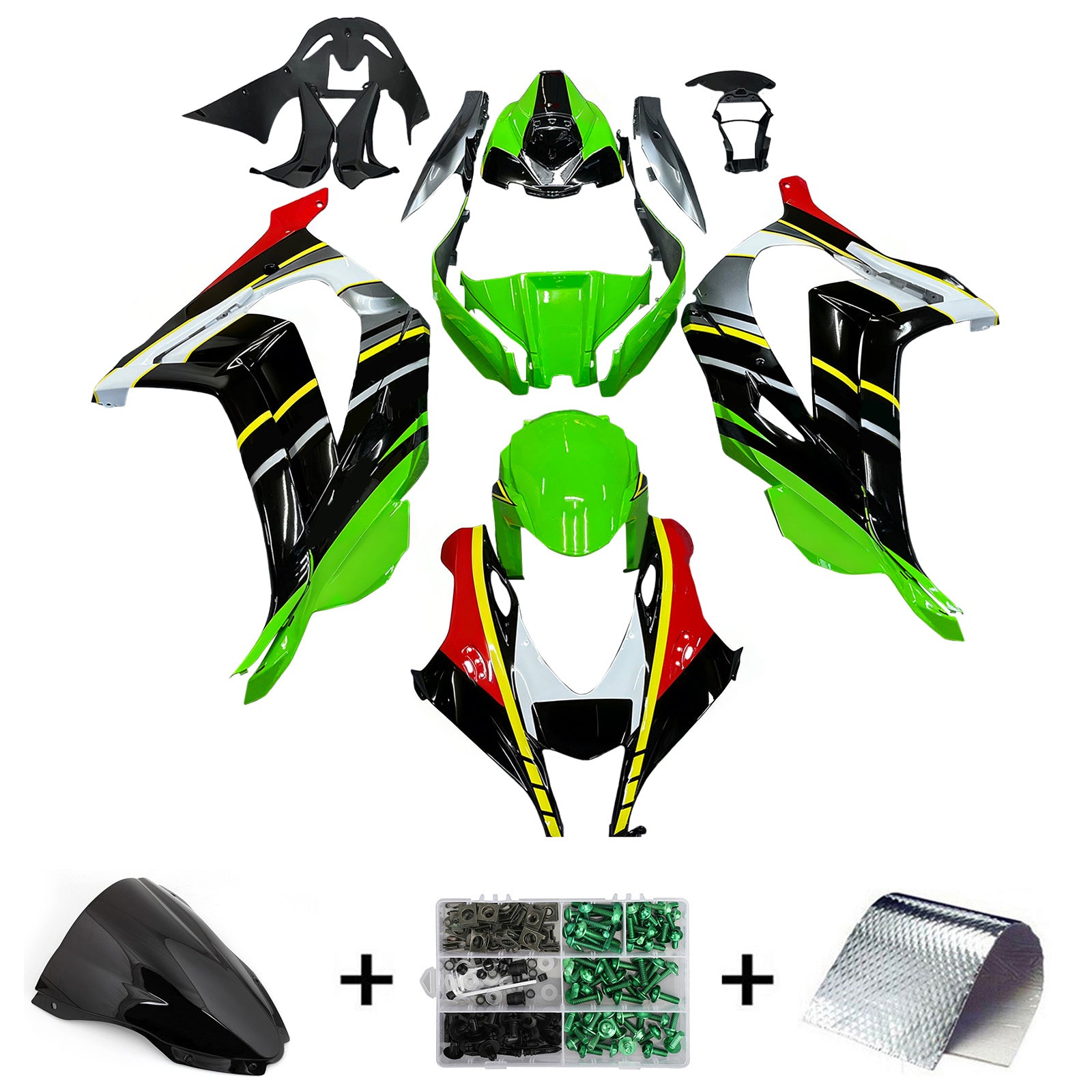 Amotopart Kawasaki ZX10R 2016-2020 Kit Carénage Carrosserie Plastique ABS
