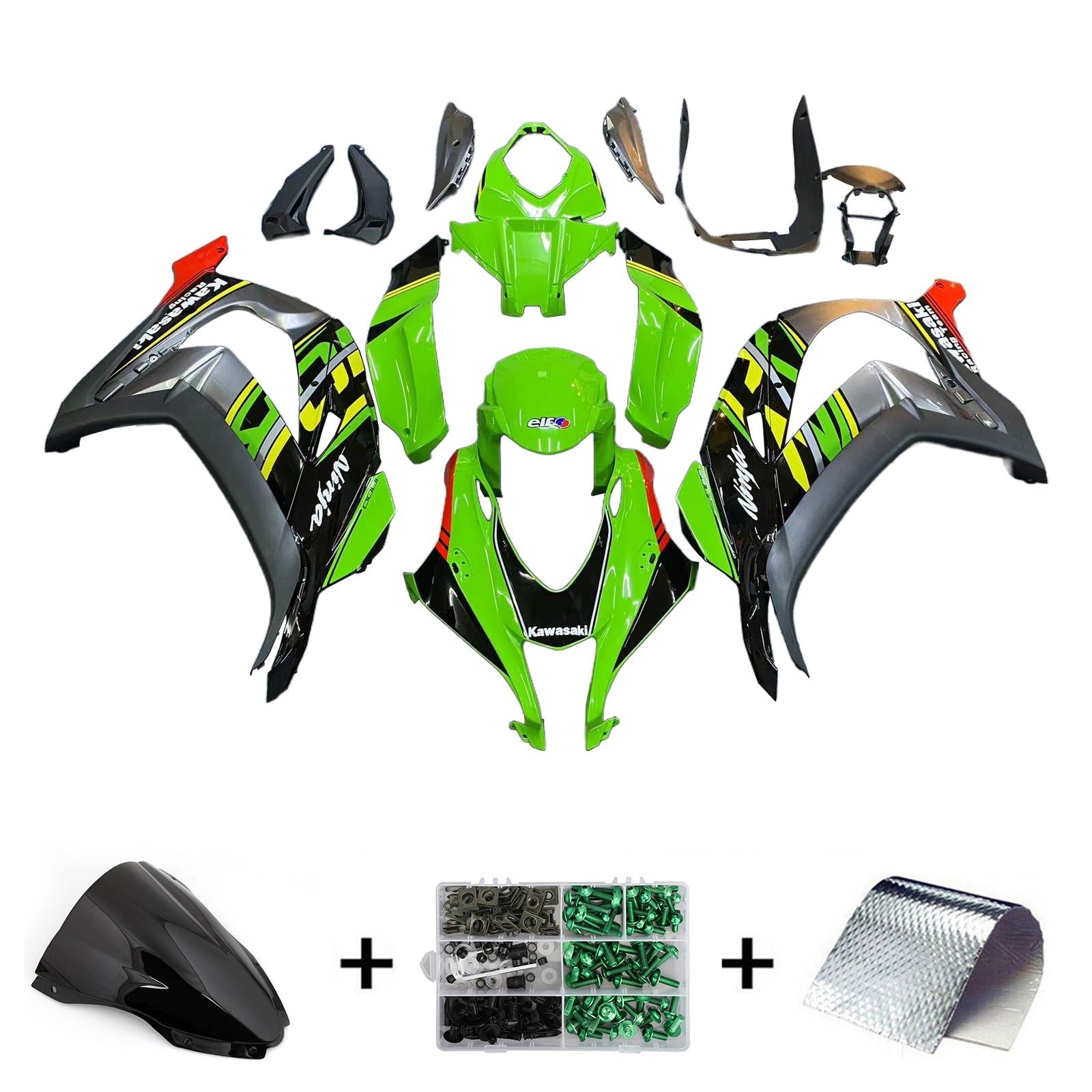 AMOTOPART KAWASAKI ZX10R 2016-2020 KIT SQUARE PLASTIC ABS