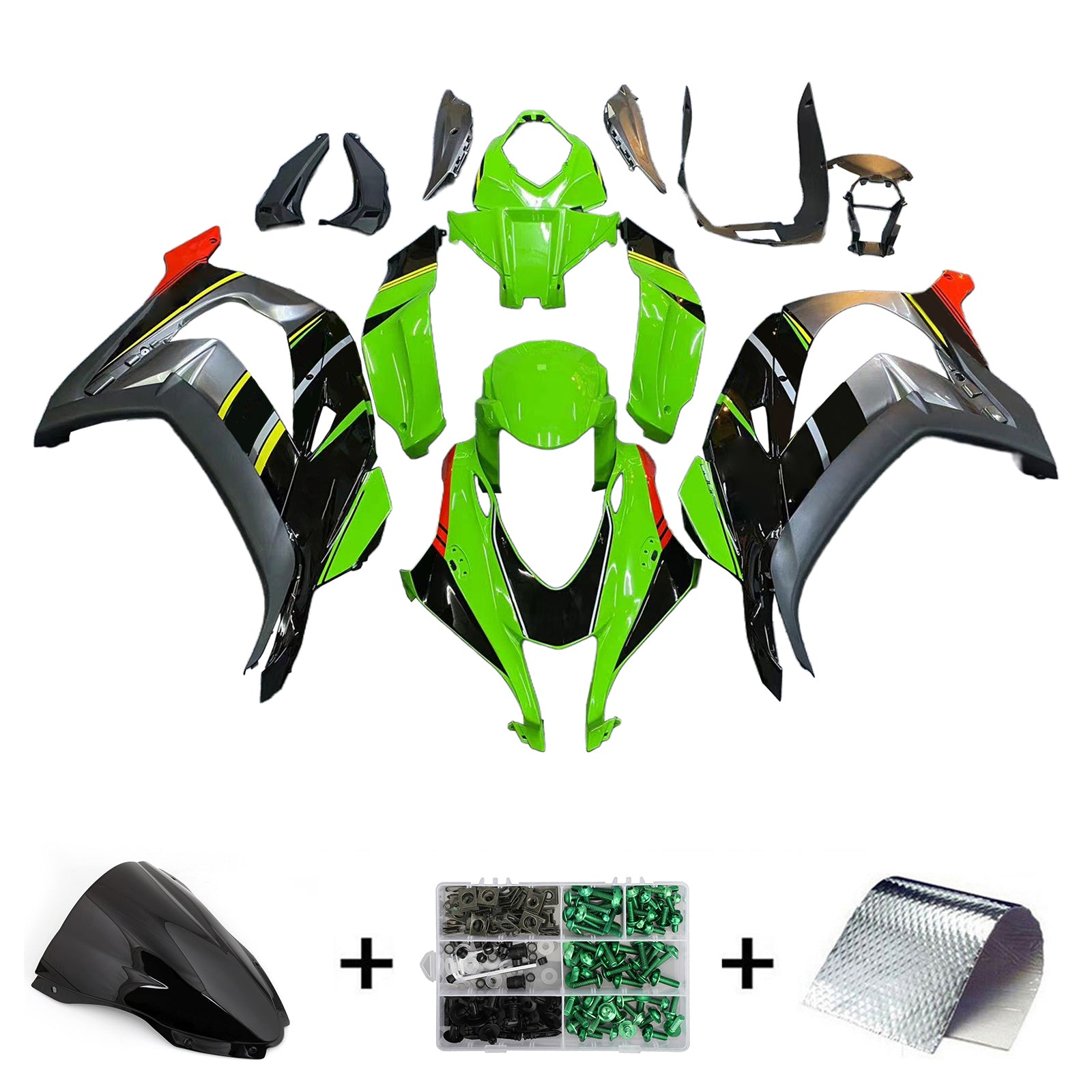 Amotopart Kawasaki ZX10R 2016-2020 Kit kvadratni plastični abs