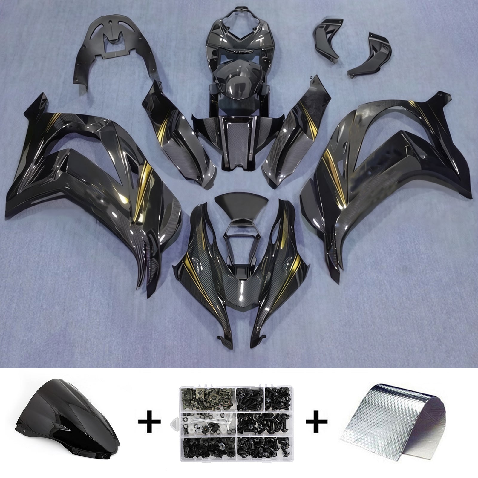 Kit de carénage injecté en plastique ABS compatible avec Kawasaki ZX10R 2016-2020