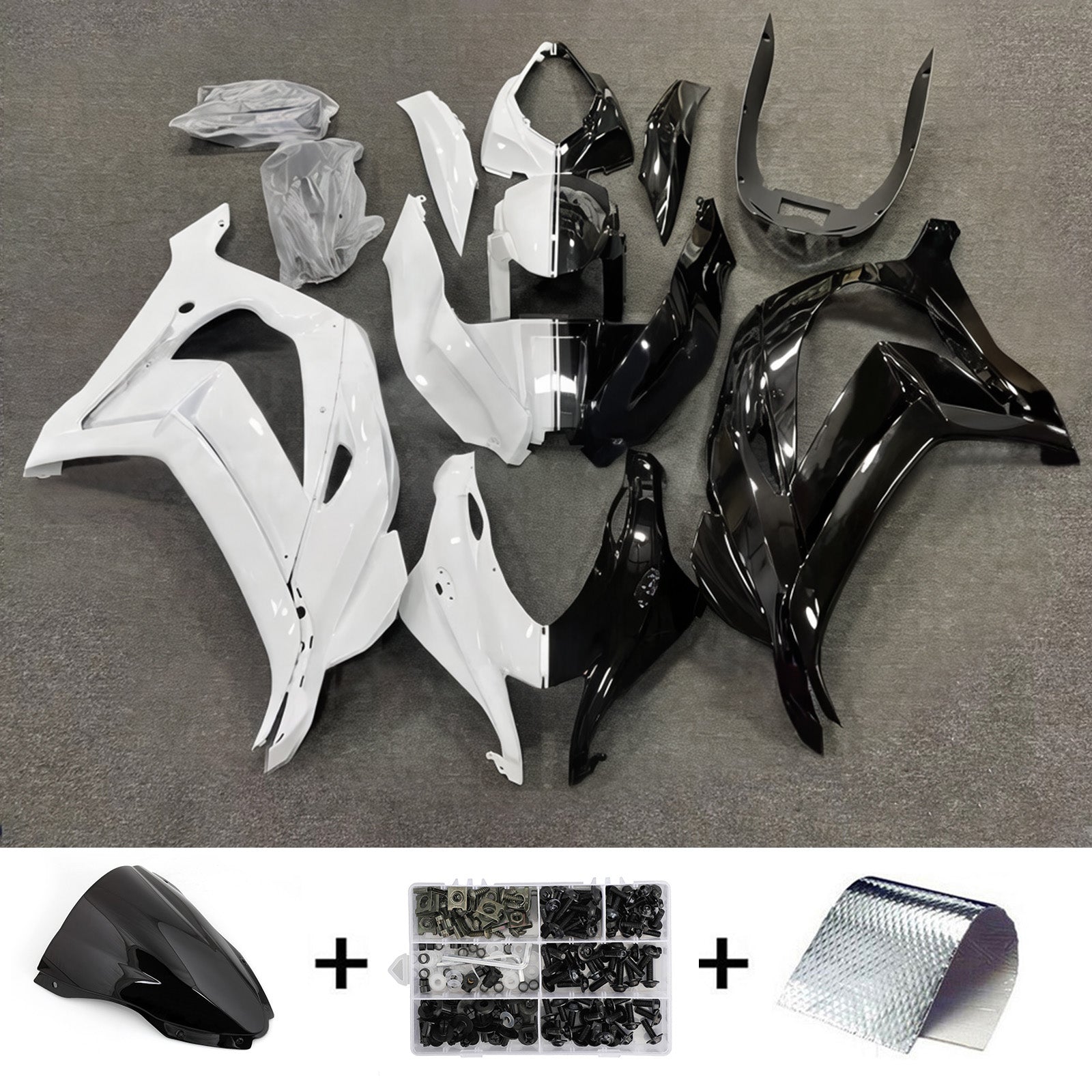 Komplet oklepa z vbrizgano ABS plastiko, združljiv s Kawasaki ZX10R 2016-2020