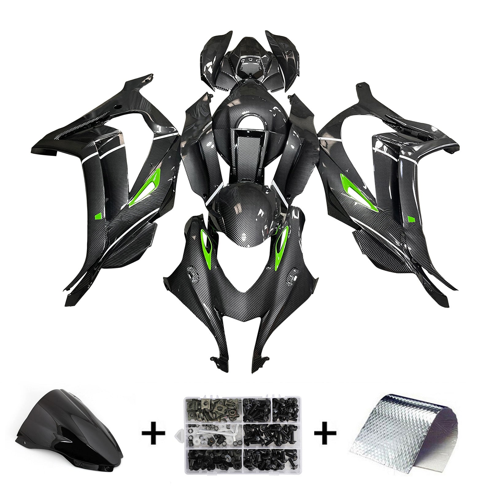 ABS-muovinen ruiskutettu suojasarja, yhteensopiva Kawasaki ZX10R 2016-2020 kanssa