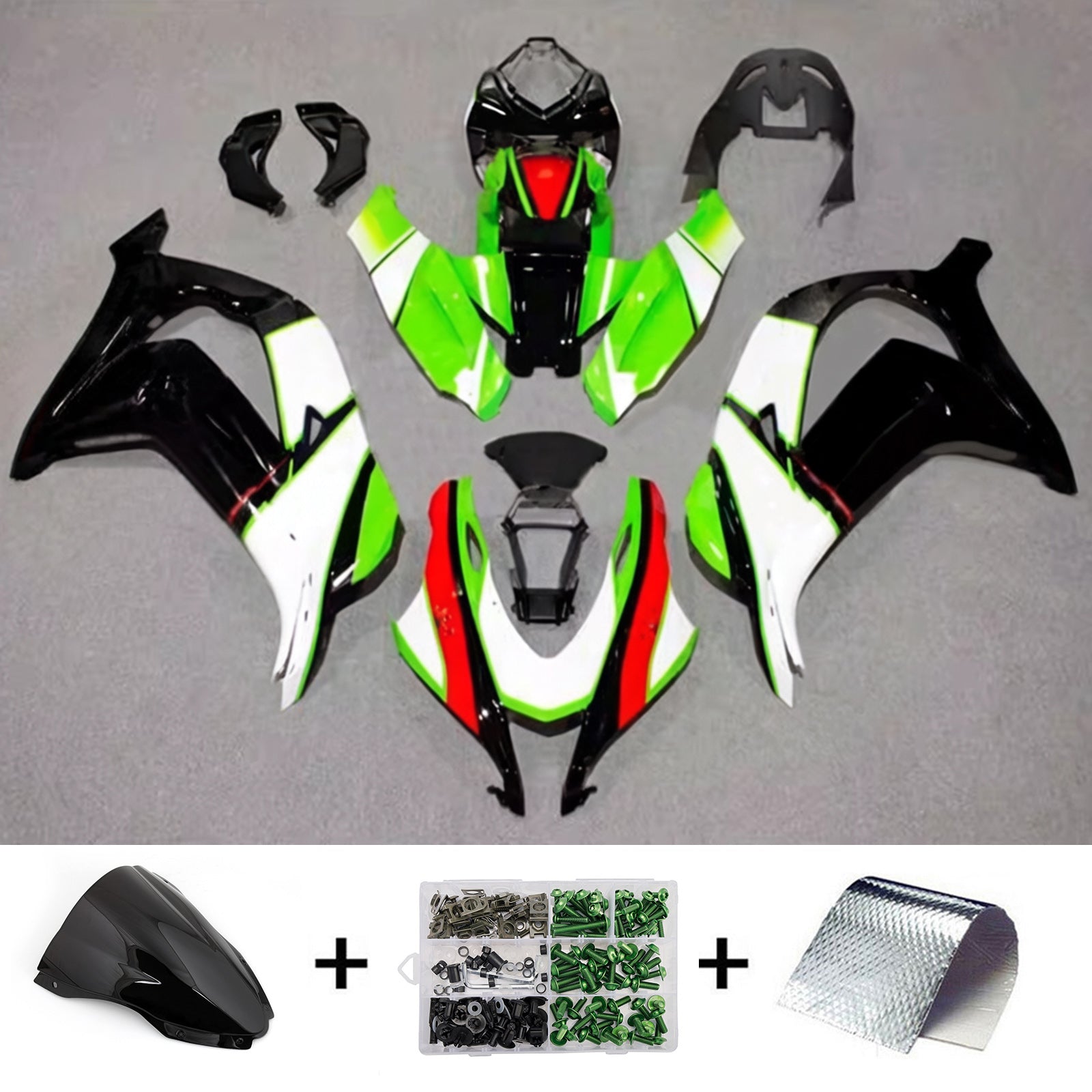 Kit de carénage injecté en plastique ABS compatible avec Kawasaki ZX10R 2016-2020