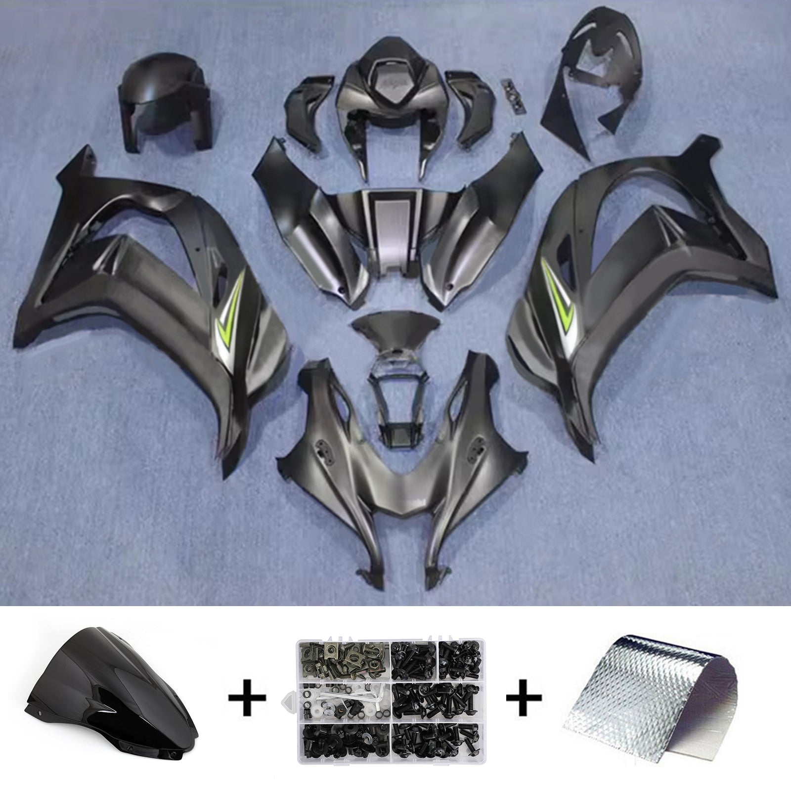 Kit de carénage injecté en plastique ABS compatible avec Kawasaki ZX10R 2016-2020