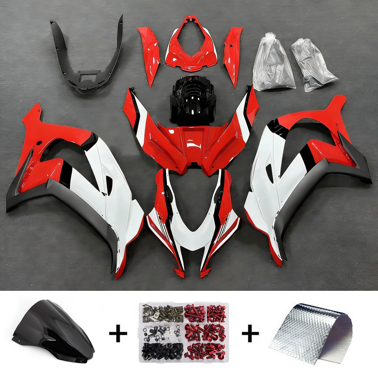 Kit de carénage injecté en plastique ABS compatible avec Kawasaki ZX10R 2016-2020
