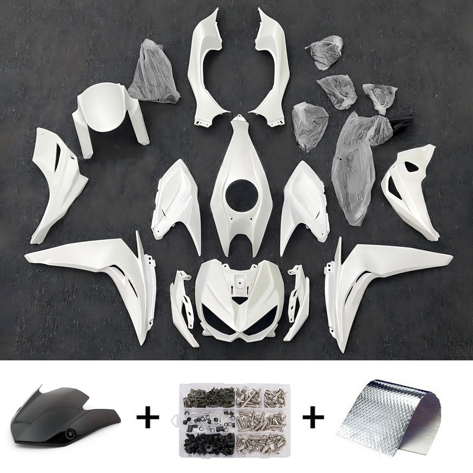 Kit carena iniettata in plastica ABS compatibile con Kawasaki Z1000 2014-2017