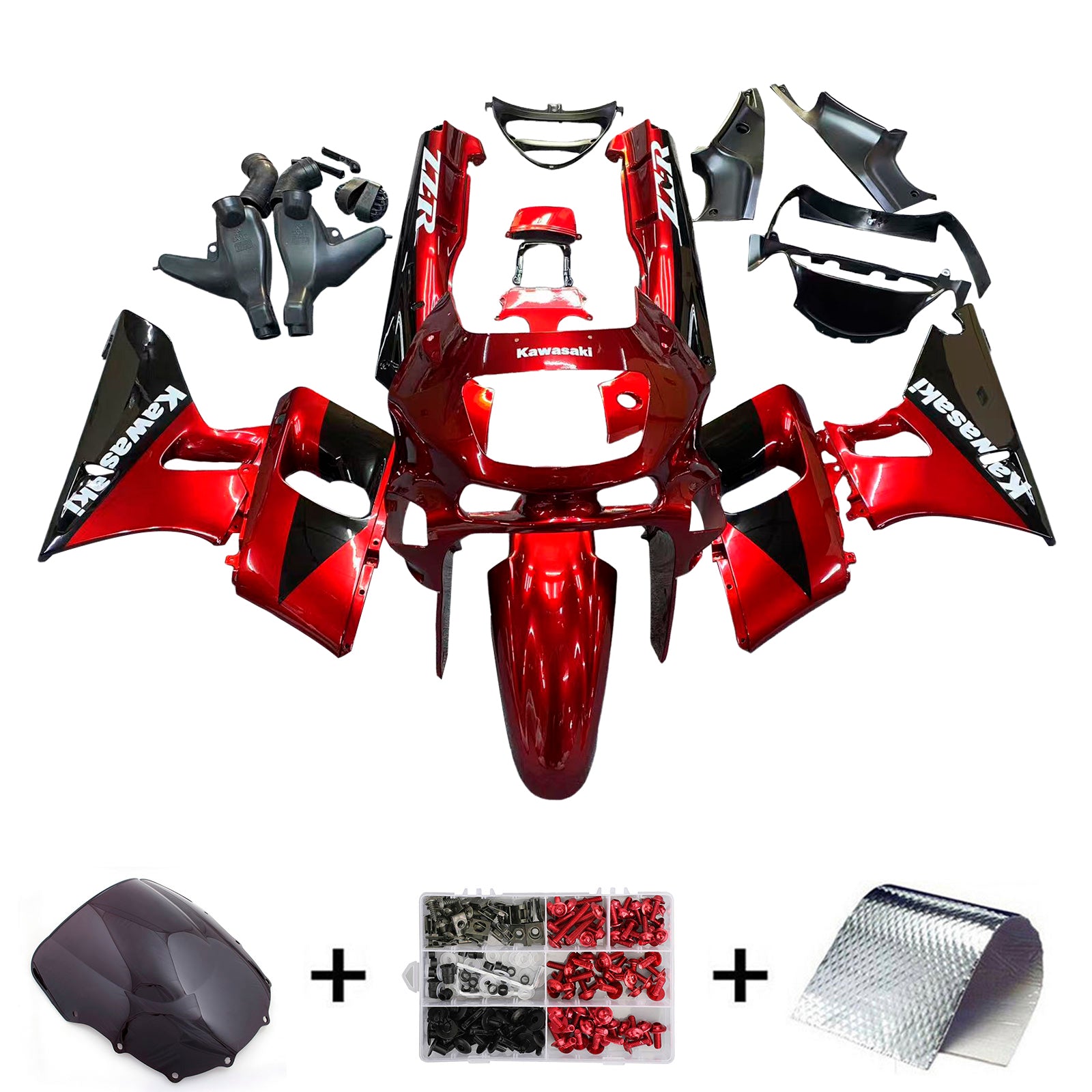Injekcijski komplet za karoserijo plastični abs, primeren za Kawasaki ZZR400 1993-2007 ZZR600 1998-2003