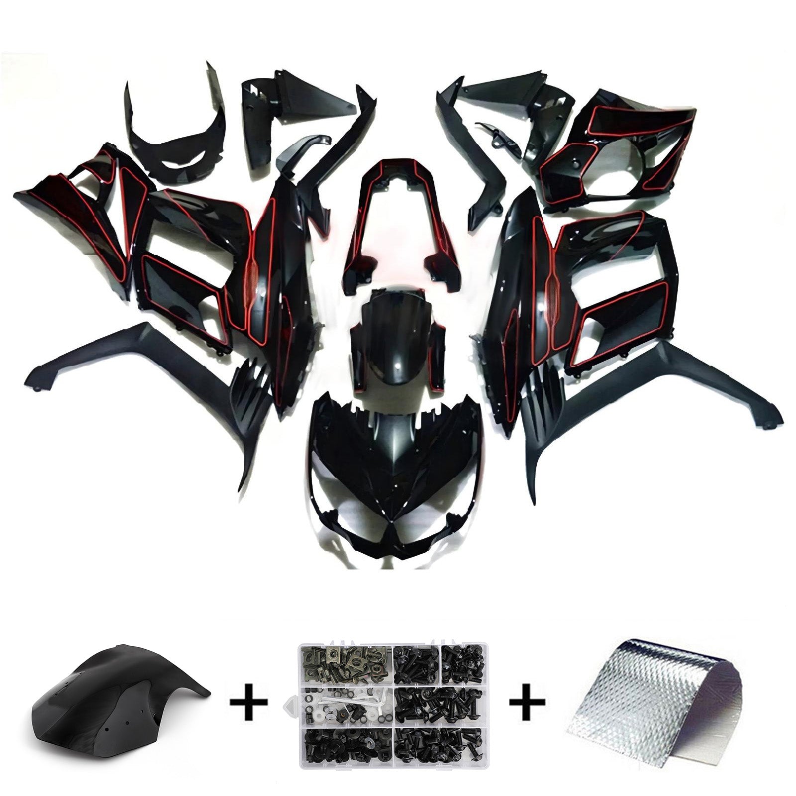 Kit de carénage injecté en plastique ABS compatible avec Kawasaki Z1000SX 2010-2015