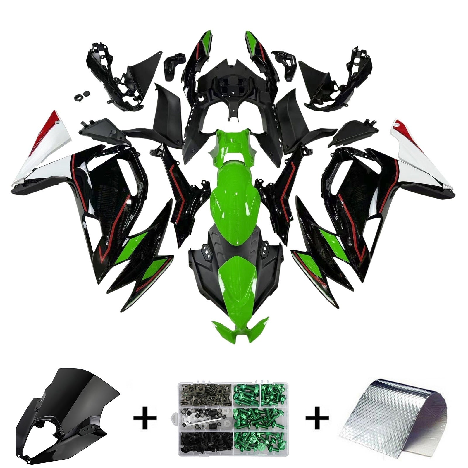 Amotopart Kawasaki ER-6F Ninja650 2020-2023 Kit Carénage Carrosserie ABS