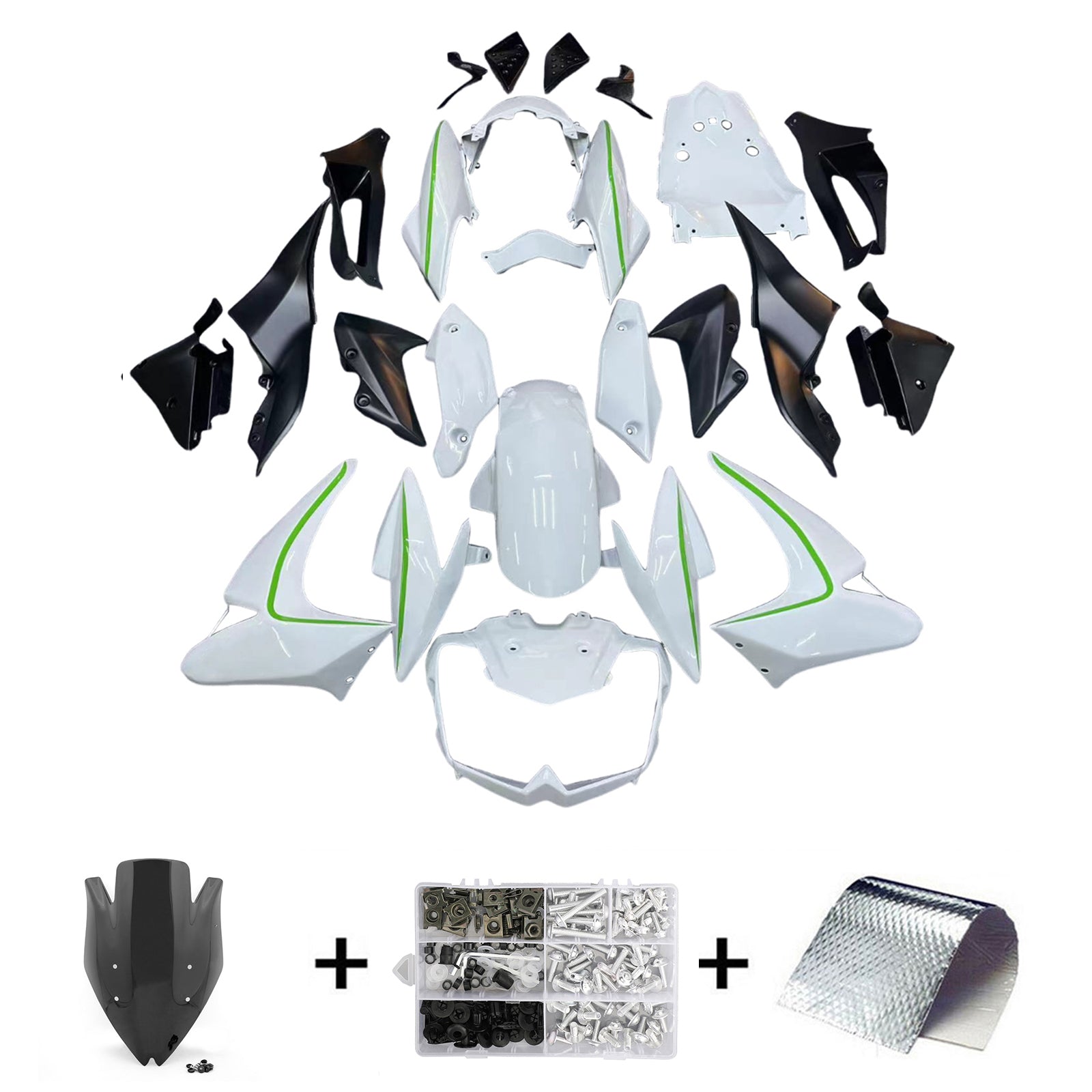Amotopart Kawasaki Z1000 2003-2006 ABS muovinen korin suojasarja