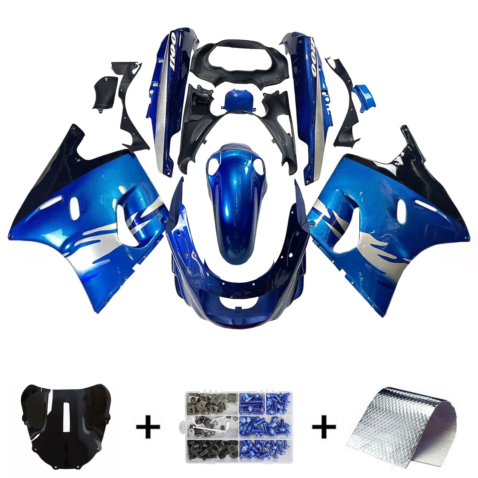 Kit de carenado de inyección Factura de plástico para Kawasaki ZZR1100 1993-2003