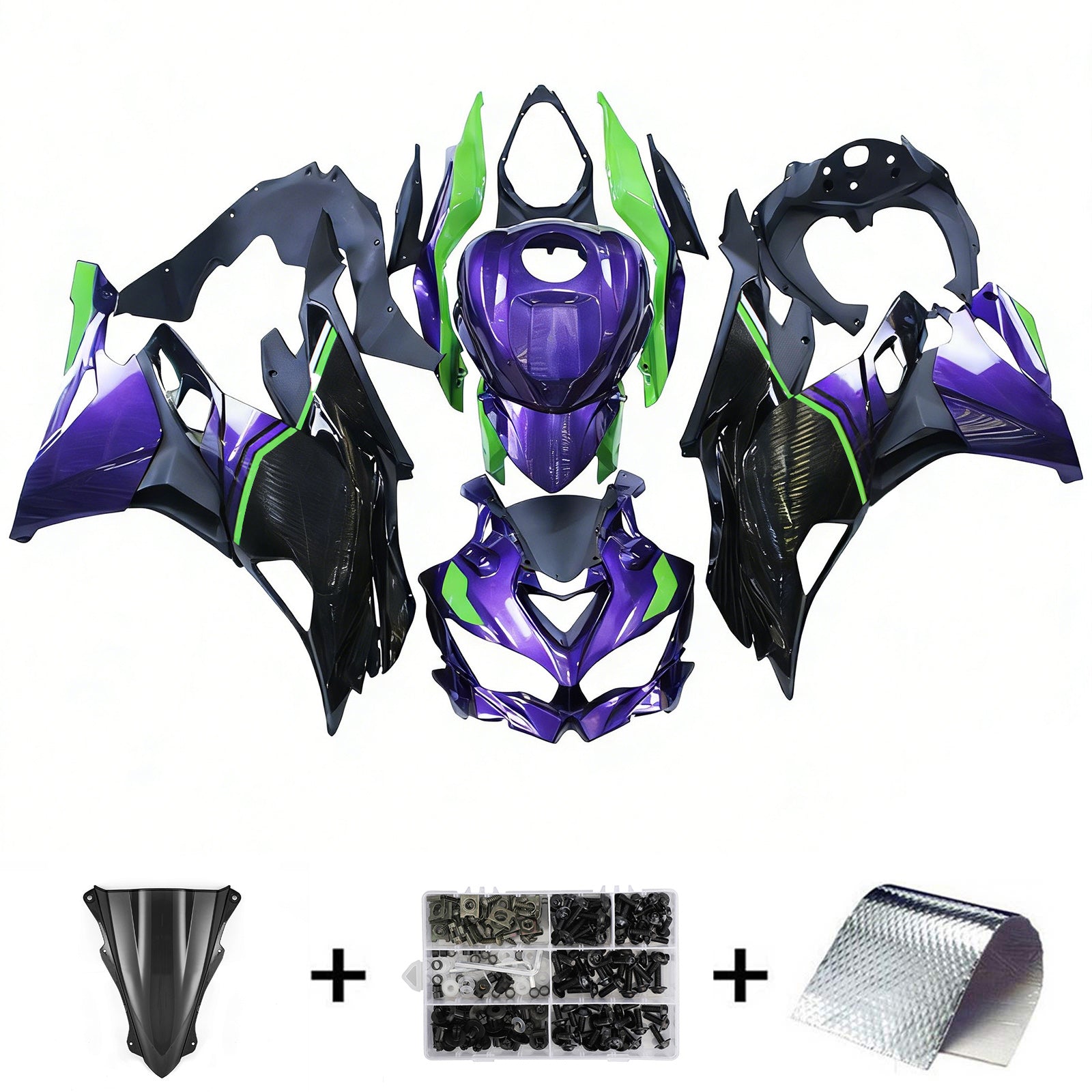 Kit de carénage d'injection Kawasaki Ninja ZX-25R ZX-4R ZX-4RR 2019-2024