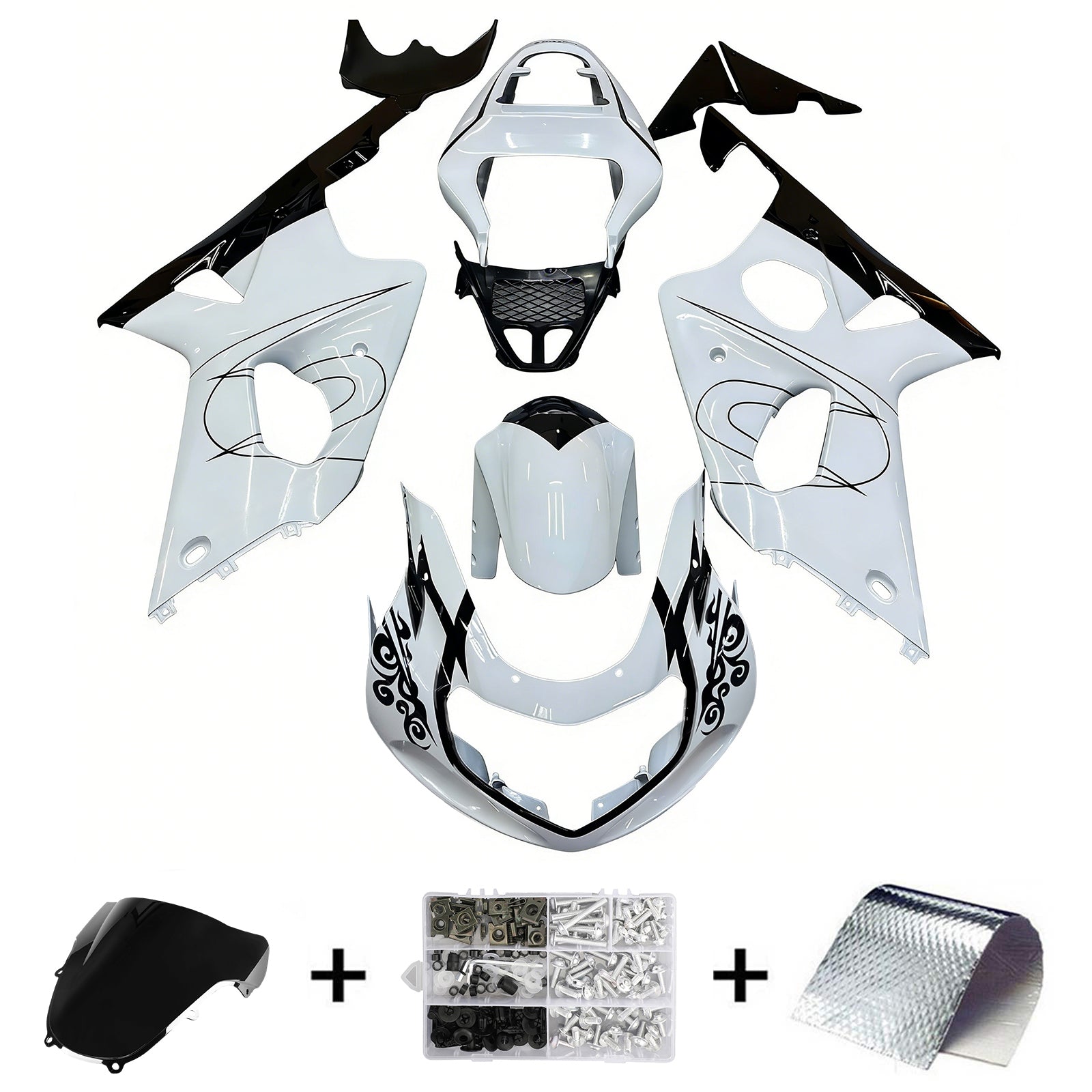 Owiewki Amotopart 2000-2002 Suzuki GSXR 1000 Biała i Czarna Corona Generic