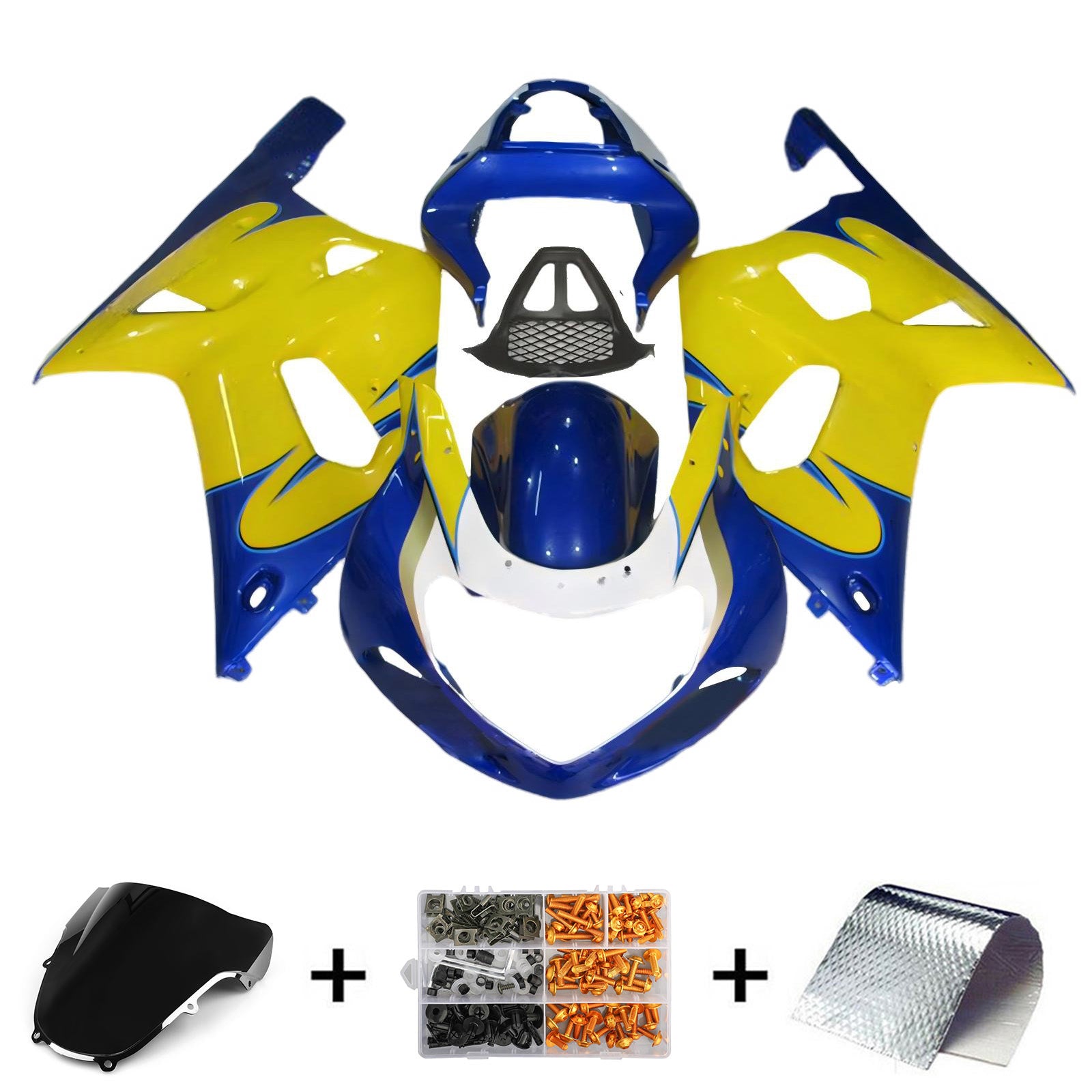 Amotopart Suzuki GSXR1000 2000-2002 K1 K2 Kit de carénage carrosserie plastique ABS