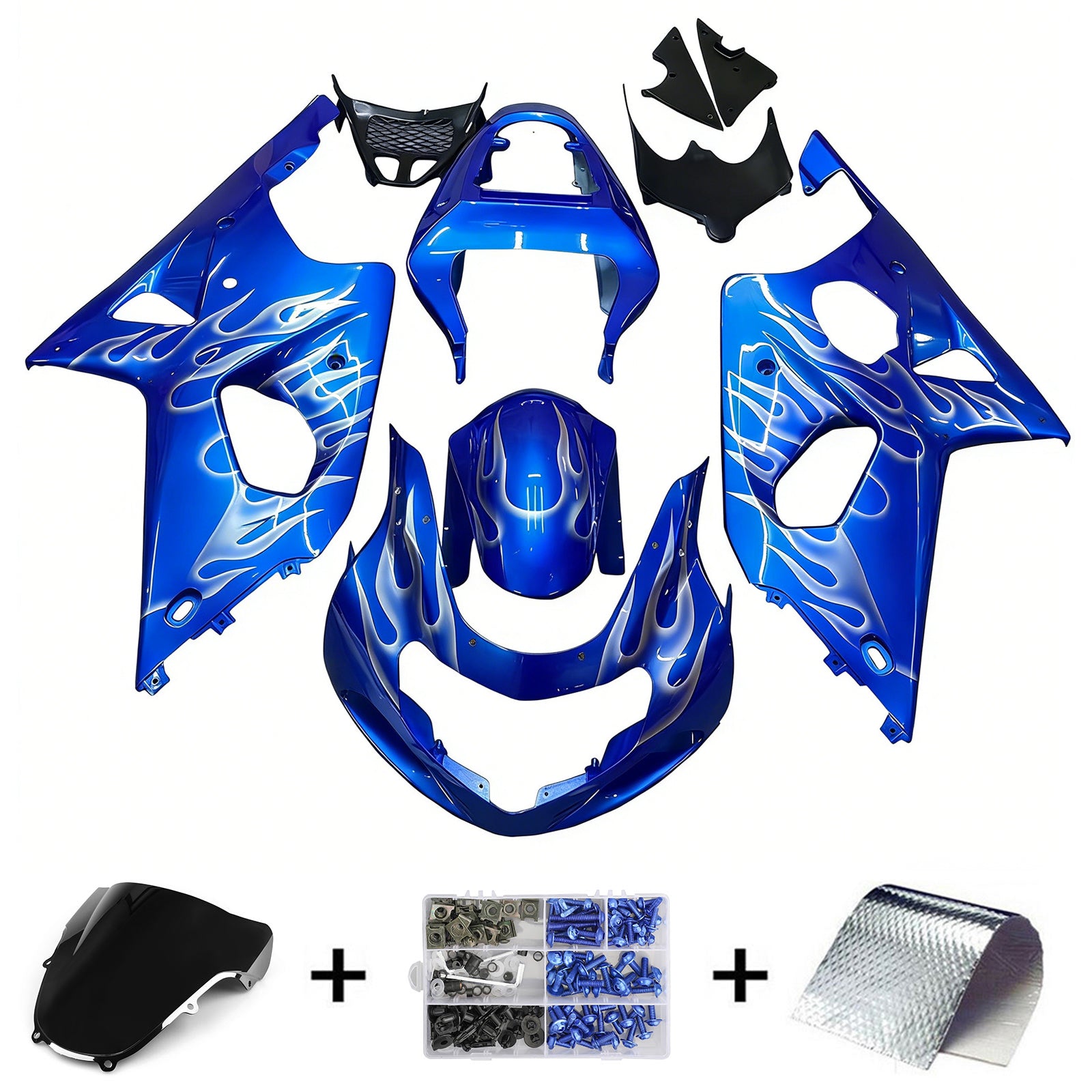 Amotopart Suzuki GSXR1000 2000-2002 K1 K2 Kit de carénage carrosserie plastique ABS