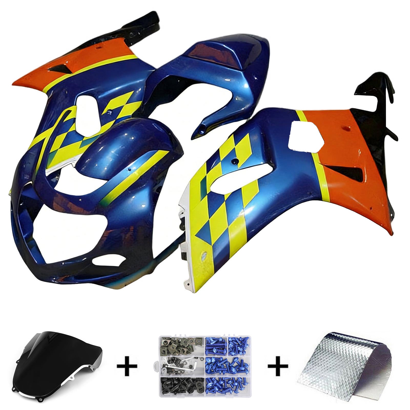 Amotopart Suzuki GSXR1000 2000-2002 K1 K2 Kit de carenado de carrocería de plástico ABS
