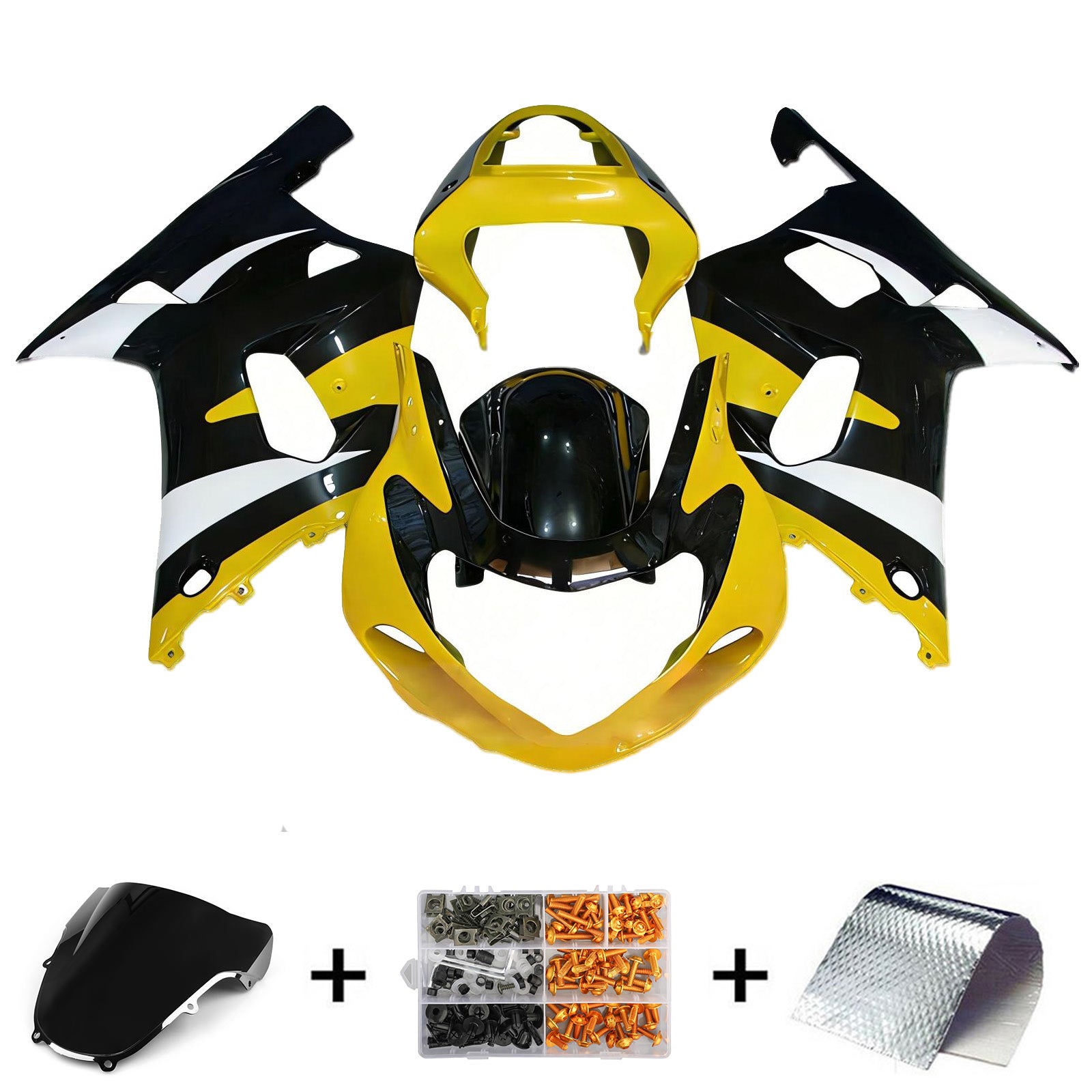 Amotopart Suzuki GSXR1000 2000-2002 K1 K2 Kit de carénage carrosserie plastique ABS