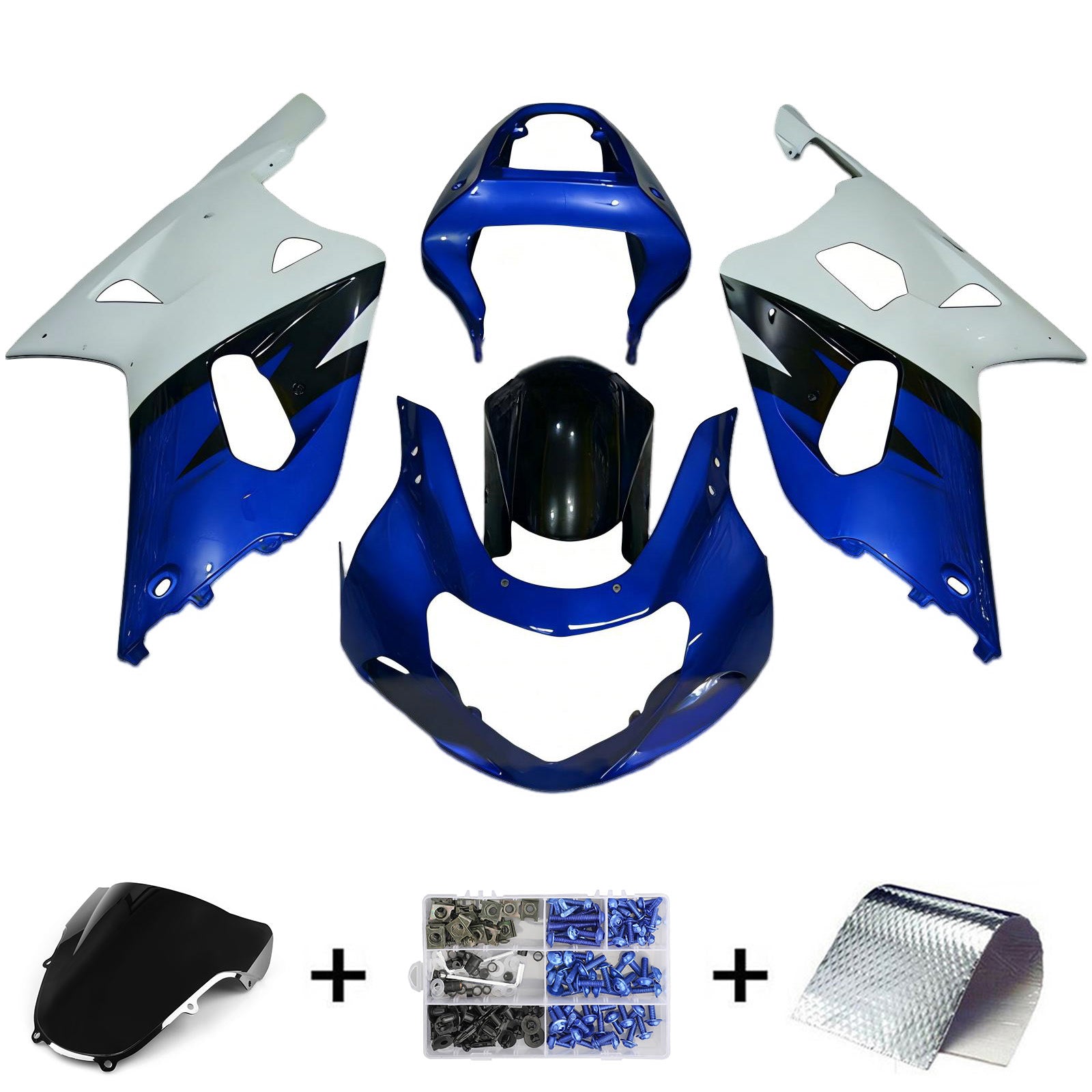 Amotopart Suzuki GSXR1000 2000-2002 K1 K2 Kit de carénage carrosserie plastique ABS