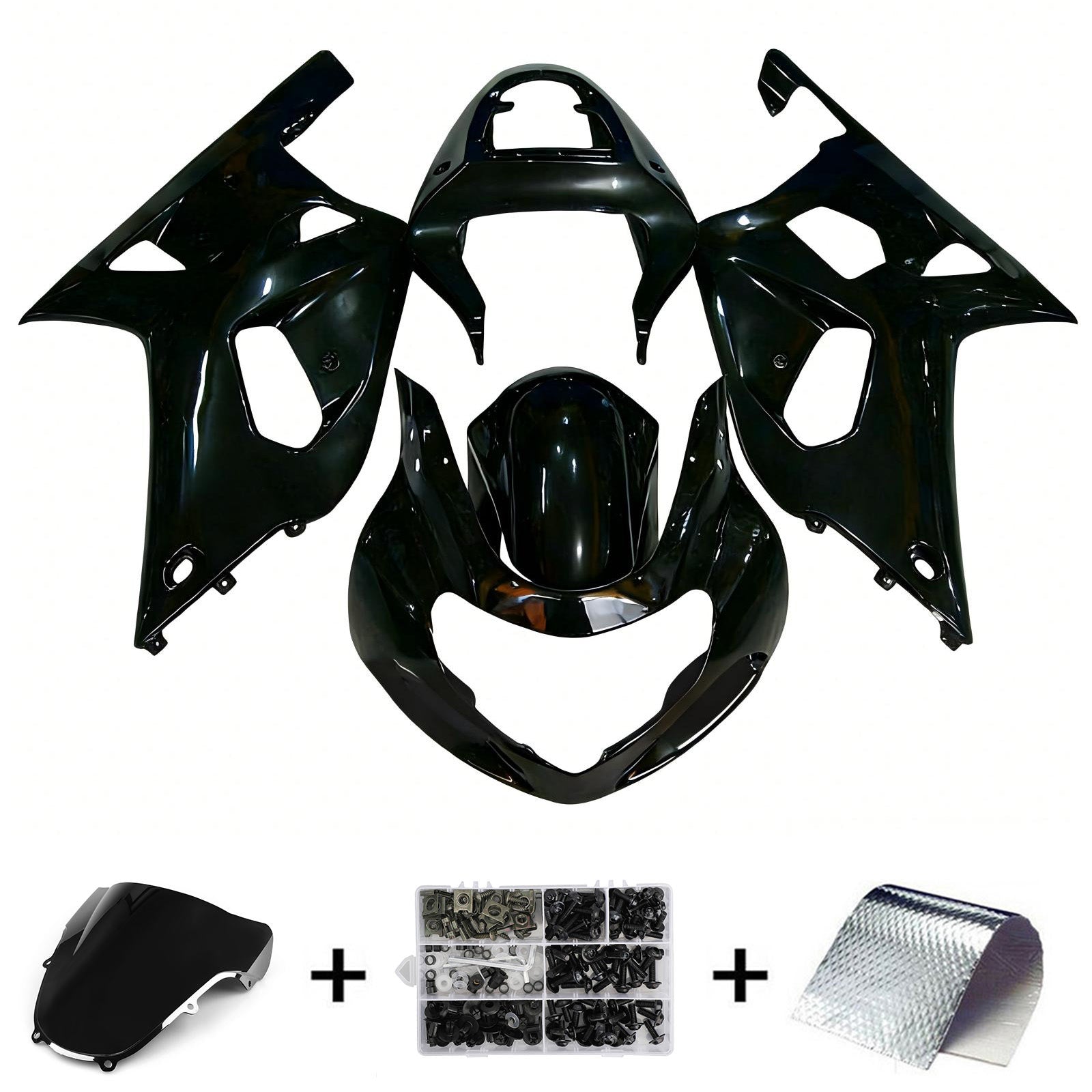 Amotopart Suzuki GSXR1000 2000-2002 K1 K2 Kit de carénage carrosserie plastique ABS