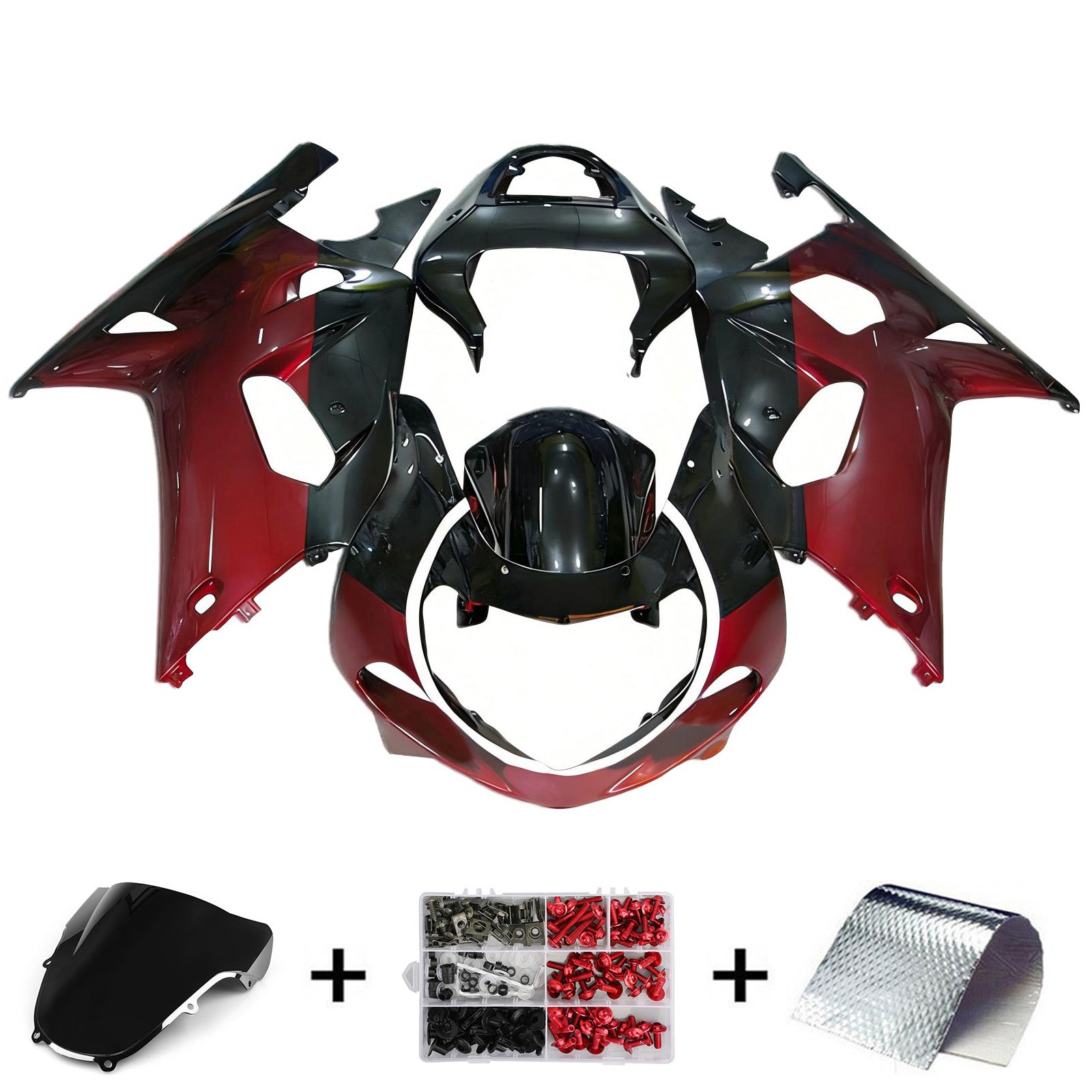 Amotopart Suzuki GSXR1000 2000-2002 K1 K2 Kit de carénage carrosserie plastique ABS