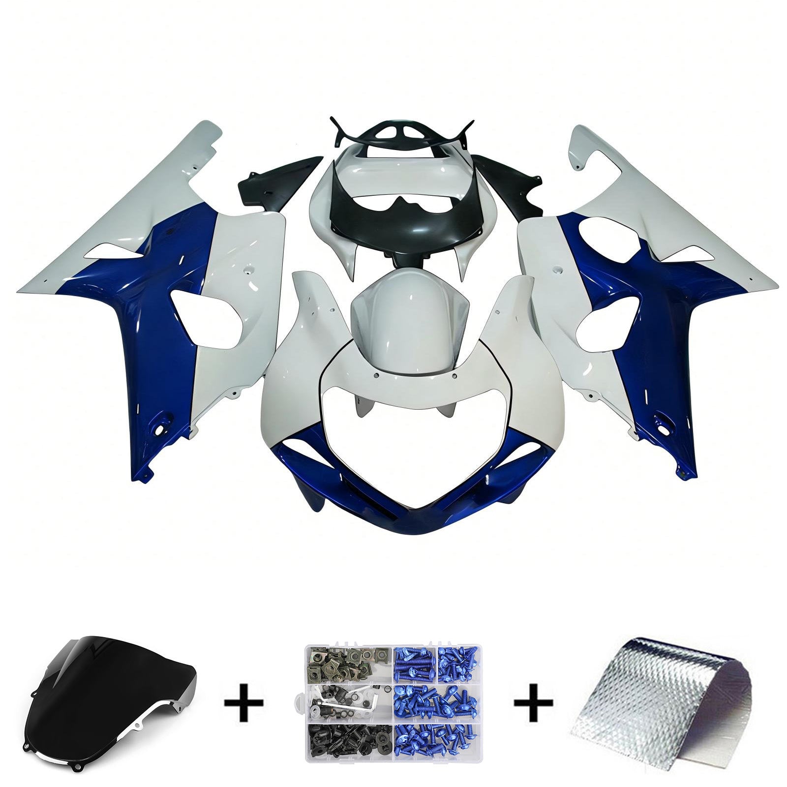 Amotopart Suzuki GSXR1000 2000-2002 K1 K2 Kit de carénage carrosserie plastique ABS
