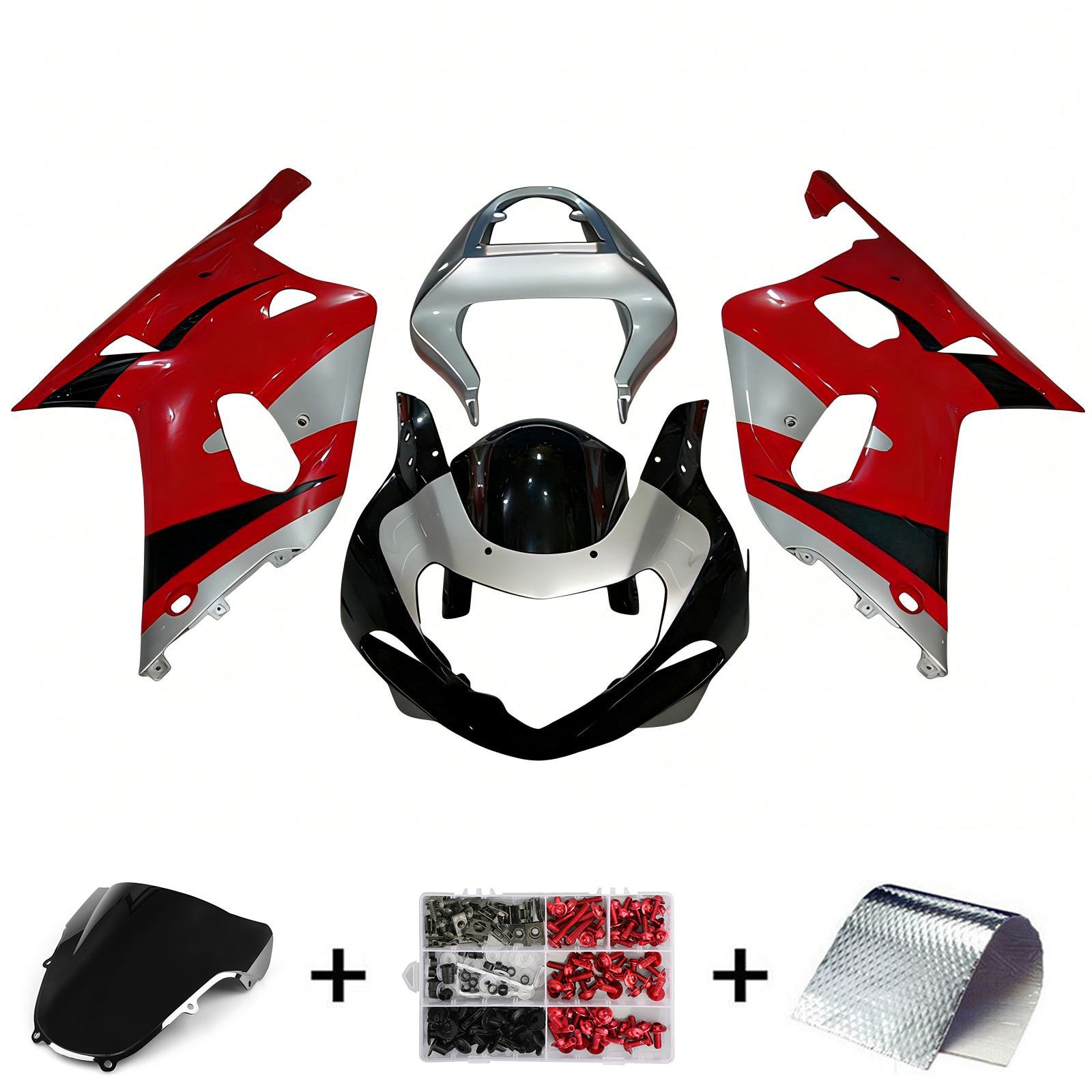 Amotopart Suzuki GSXR1000 2000-2002 K1 K2 ABS muovinen korin suojasarja