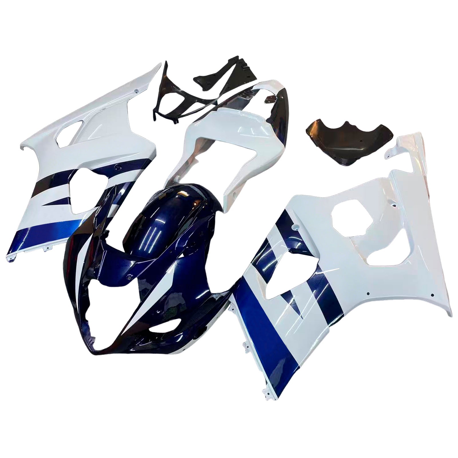 Amotopart Carénages 2003-2004 Suzuki GSXR 1000 White and Blue GSXR Generic