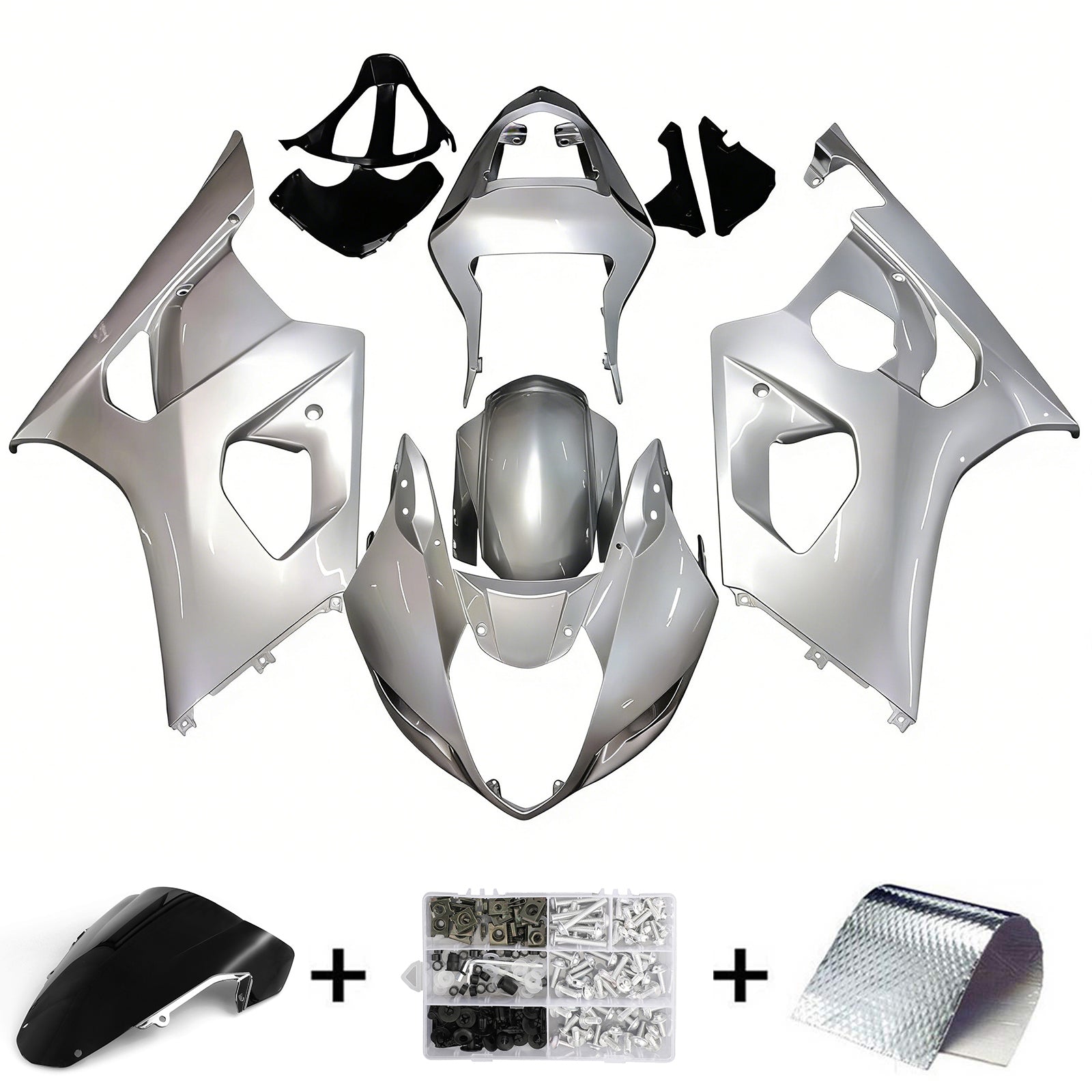 Owiewki Amotopart 2003-2004 Suzuki GSXR 1000 Silver GSXR Generic