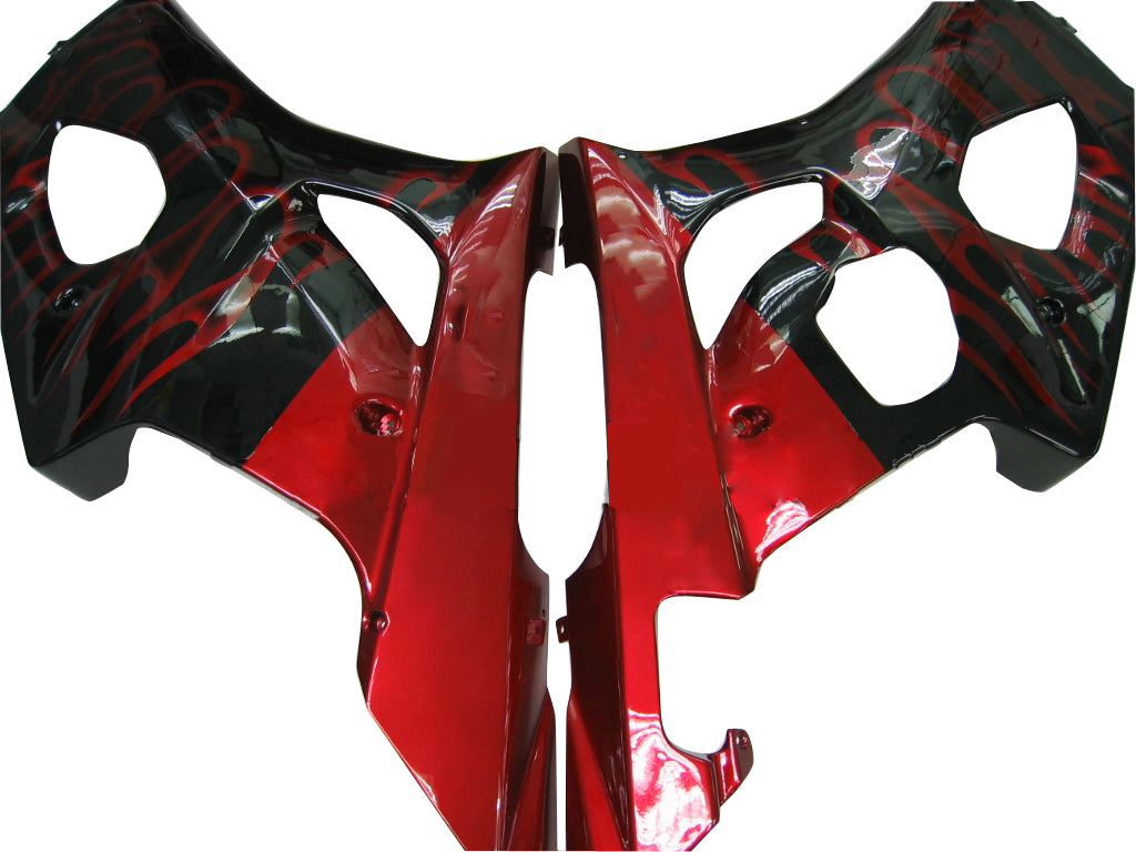 Carénages Amotopart 2003-2004 Suzuki GSXR 1000 Black & Red Flame Suzuki Generic