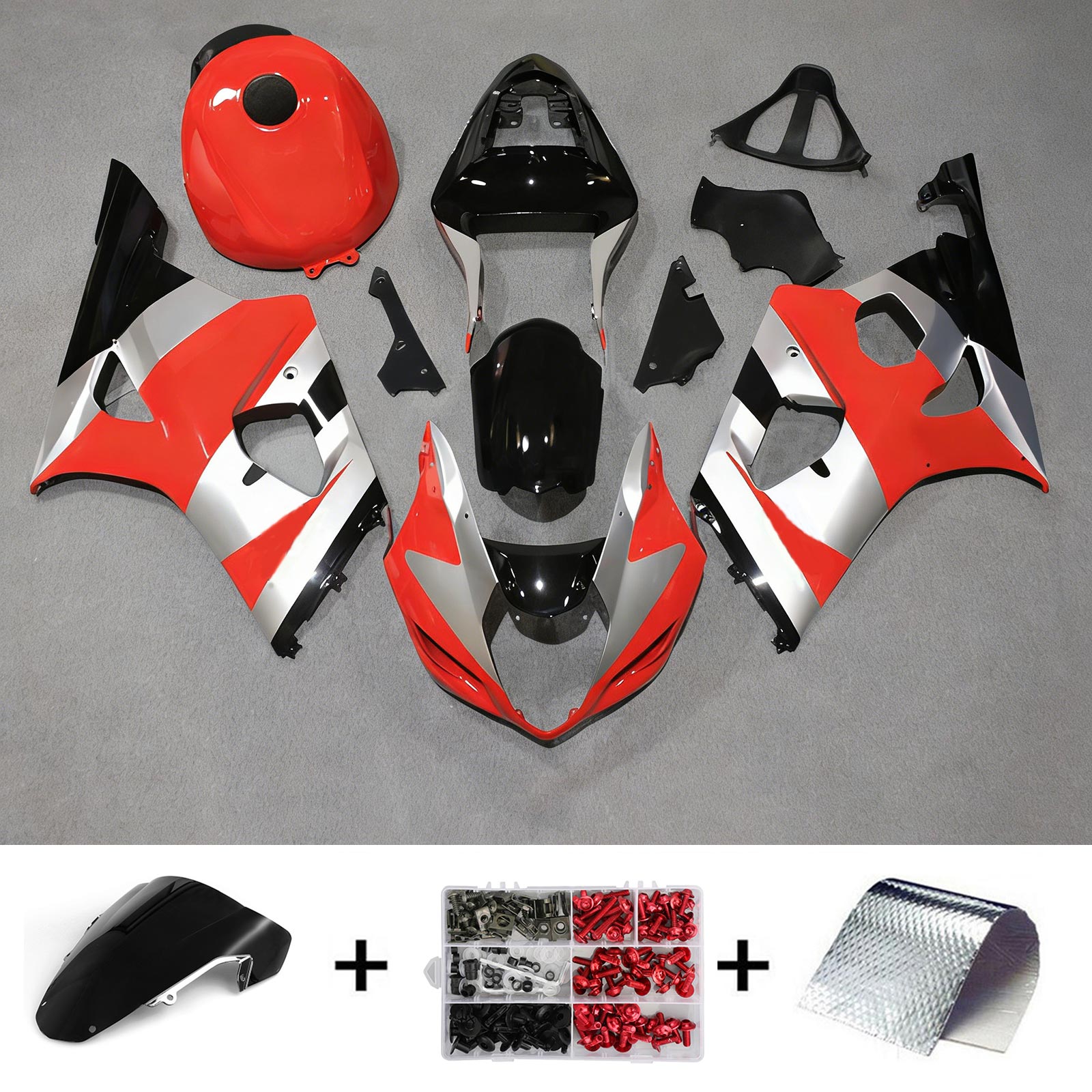 Amotopart Suzuki GSXR1000 2003-2004 K3 Kit de carenado de carrocería de plástico ABS