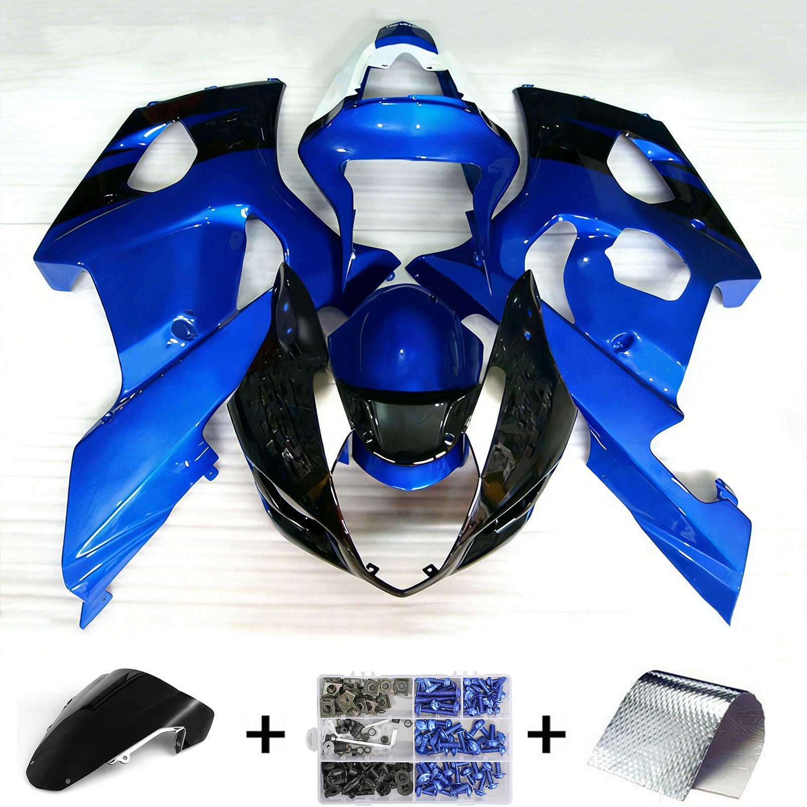 Amotopart Suzuki GSXR1000 2003-2004 K3 Kit Carénage Carrosserie Plastique ABS