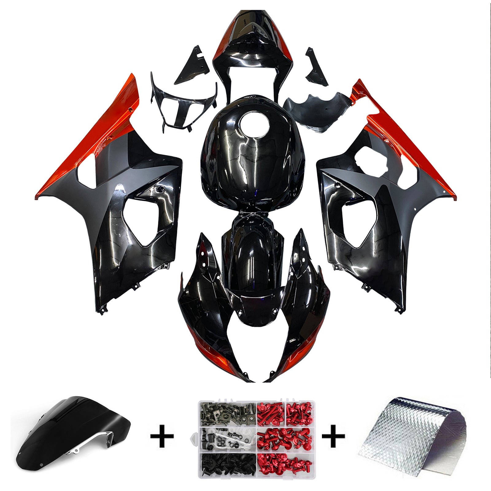 Amotopart Suzuki GSXR1000 2003-2004 K3 ABS muovinen korin suojasarja