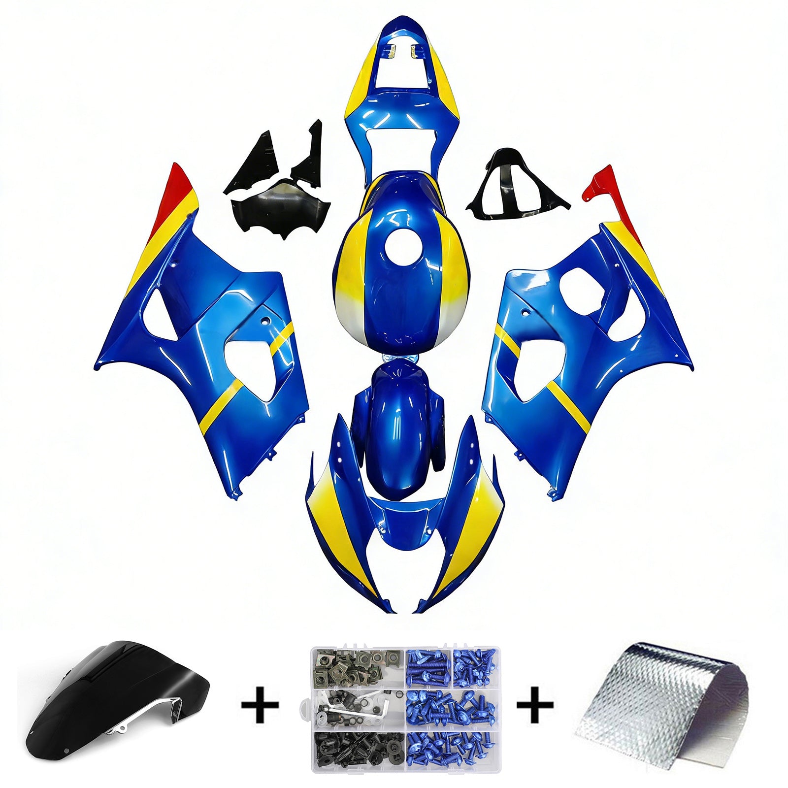 Amotopart Suzuki GSXR1000 2003-2004 K3 Kit Carénage Carrosserie Plastique ABS