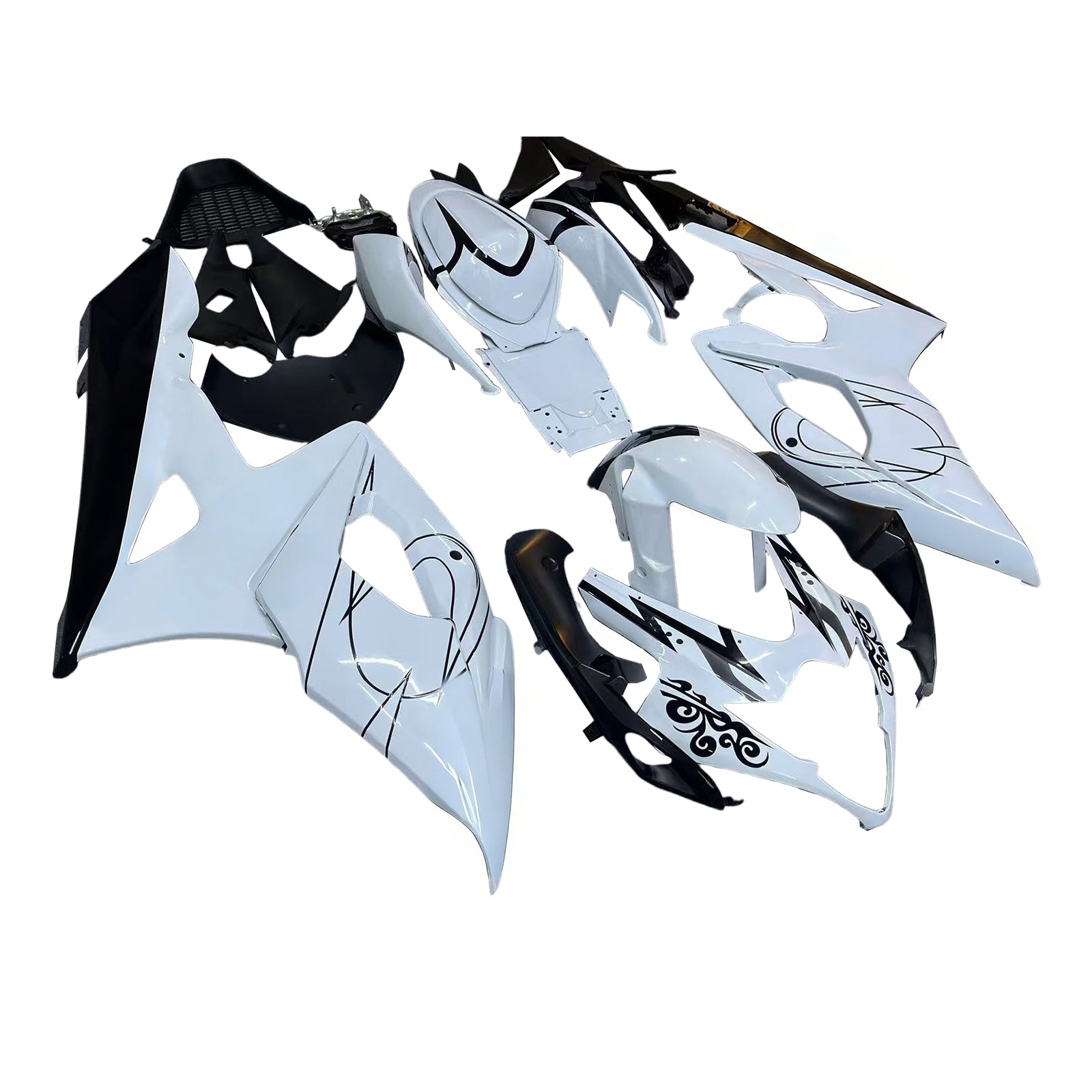 Carénages Amotopart 2005-2006 Suzuki GSXR 1000 Blanc Noir Alstare Generic