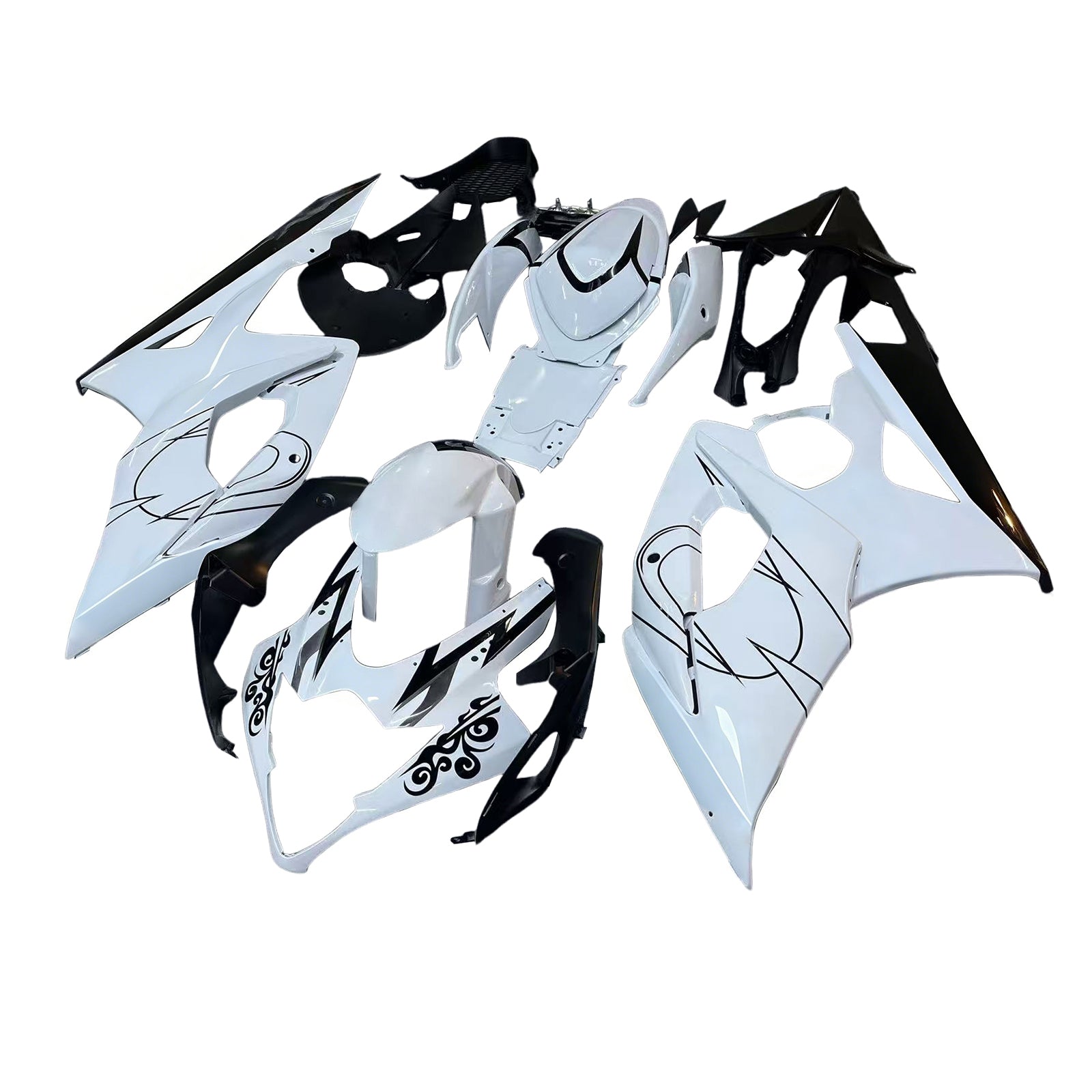 Carénages Amotopart 2005-2006 Suzuki GSXR 1000 Blanc Noir Alstare Generic