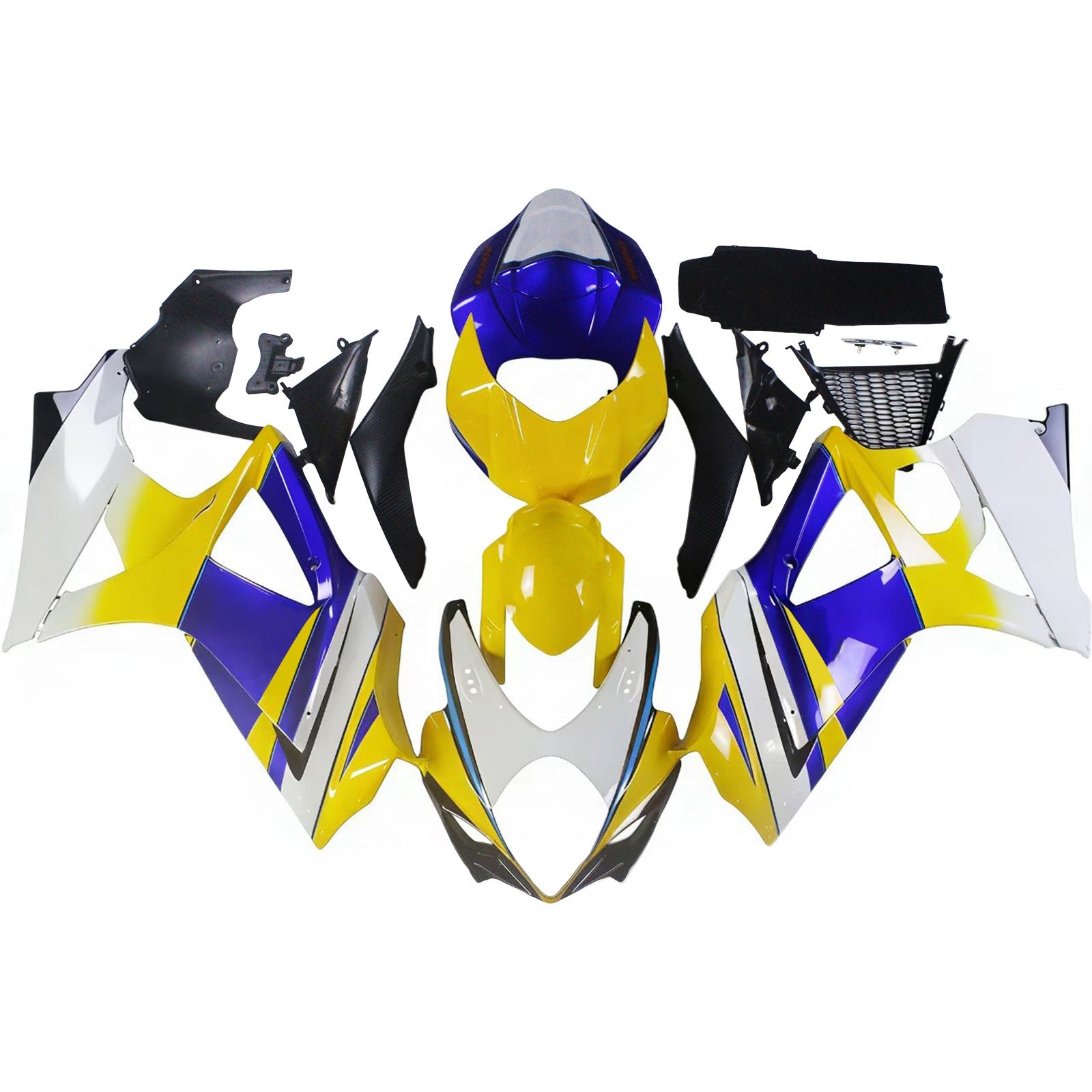 Amotopart voor GSXR1000 2007-2008 Geel ABS Geelse carrosserie Gegoten door plastic injectie generiek samen