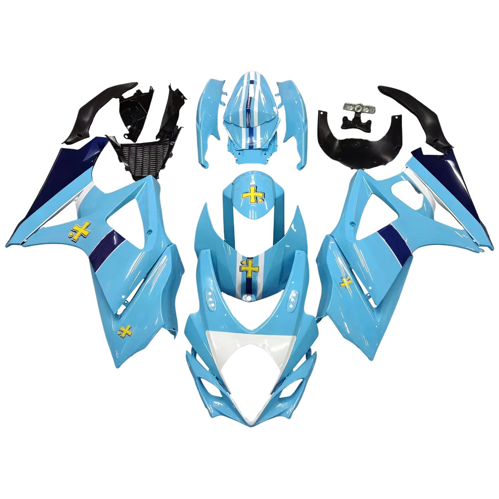 Amotopart GSXR1000 2007-2008 Carrosserie Blue Carrasa, joka on muovinen injektiolla geneerinen yhdessä